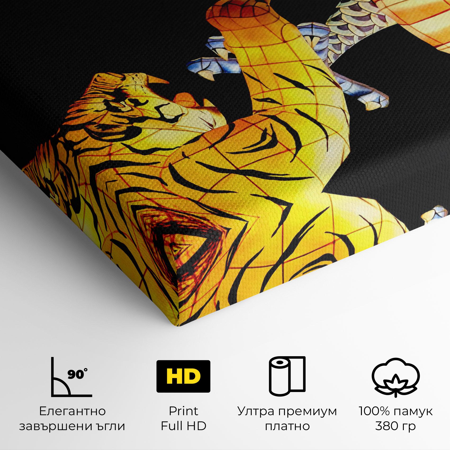 Картина на платно Chinese Dragon And Tiger mockup 4