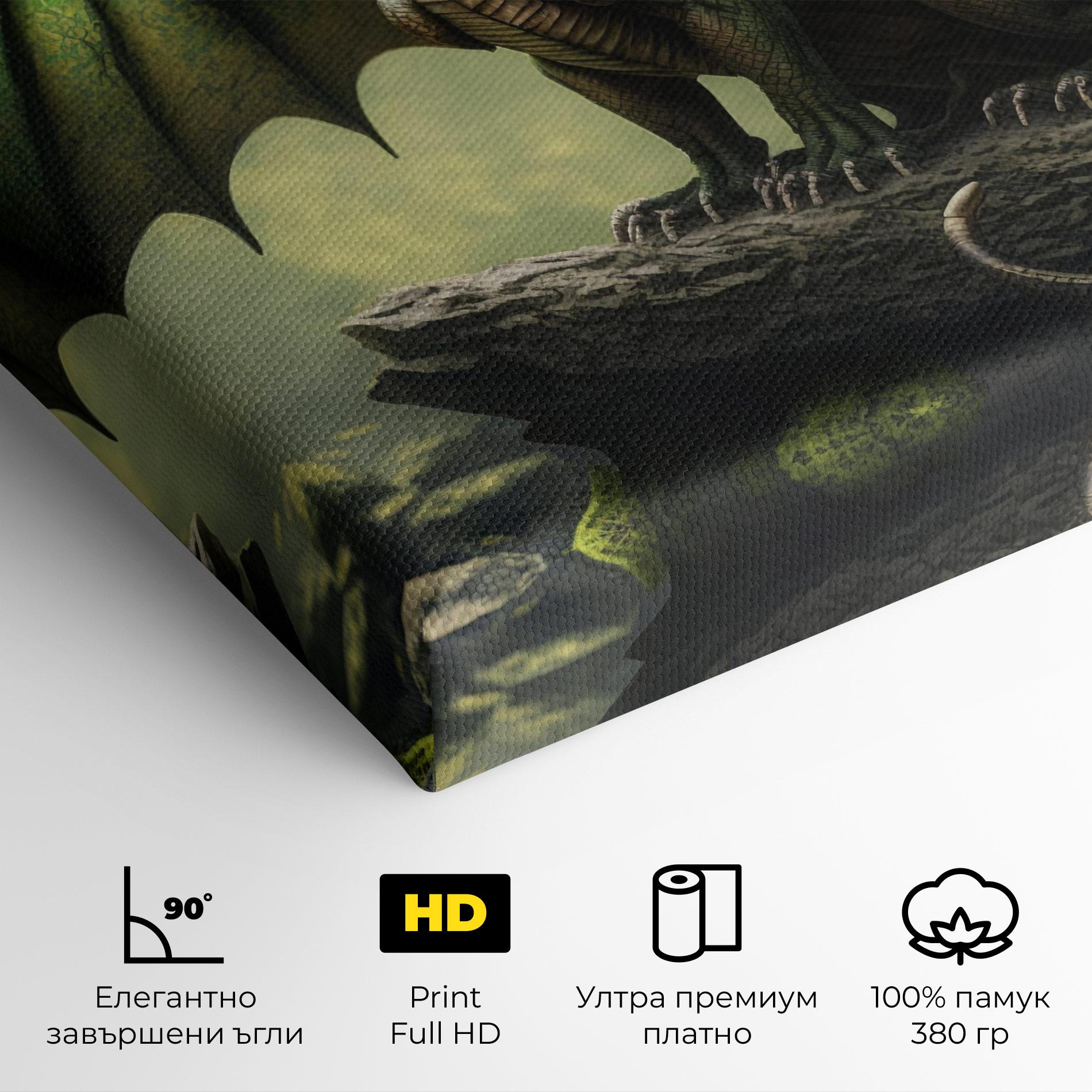 Картина на платно Green Dragon mockup 4