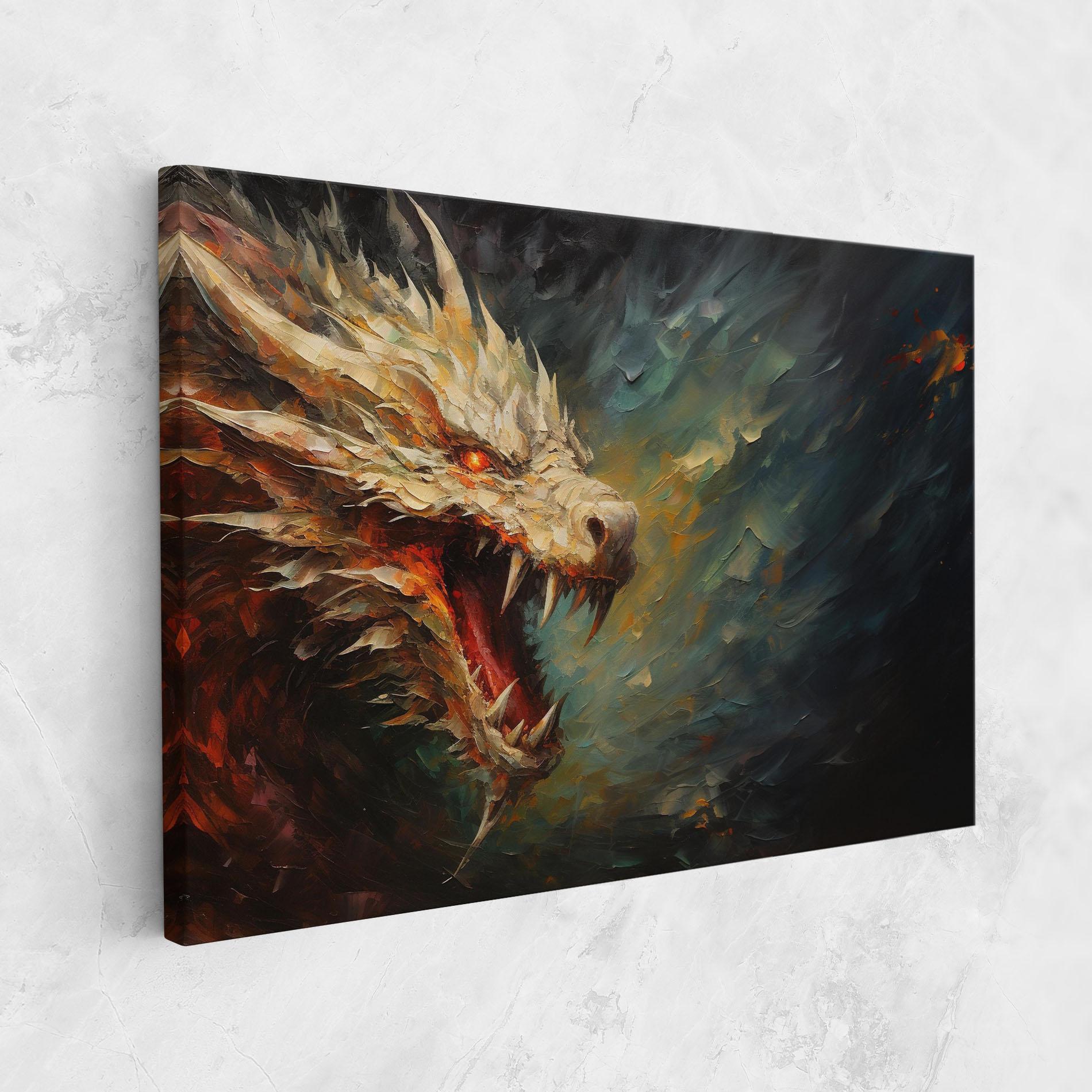 Картина на платно Angry Dragon Painting mockup 1