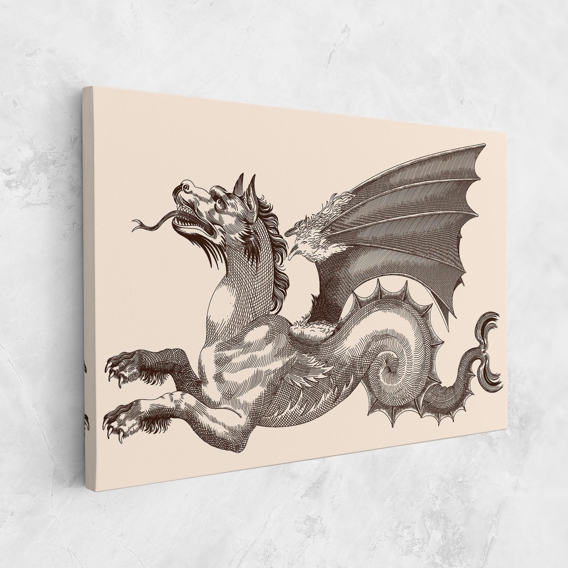 Картина на платно Brown Dragon mockup 1