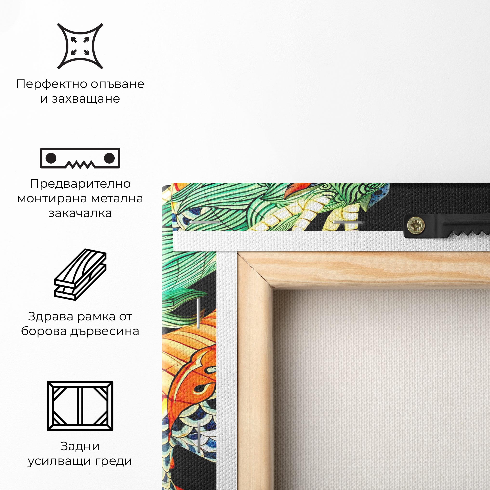 Картина на платно Chinese Dragon And Tiger mockup 5