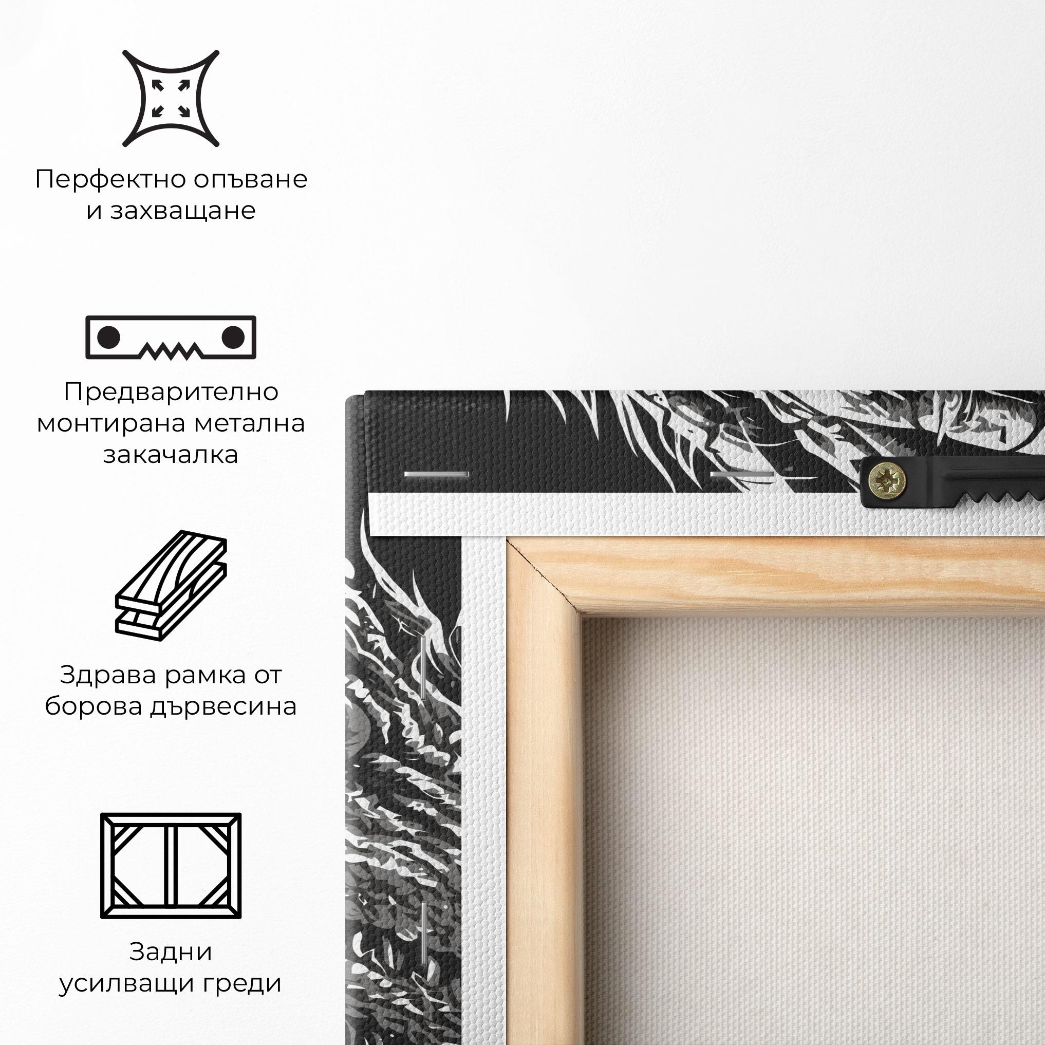 Картина на платно Grey White Dragon mockup 5