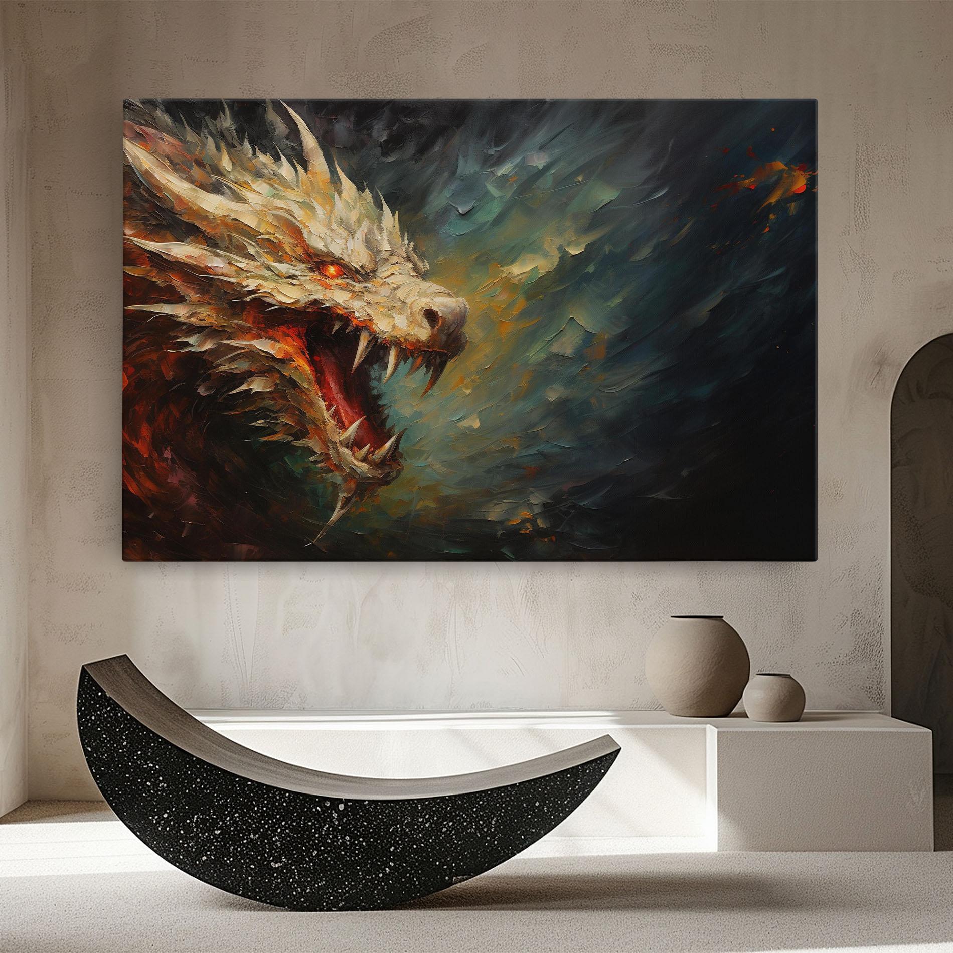 Картина на платно Angry Dragon Painting mockup 8