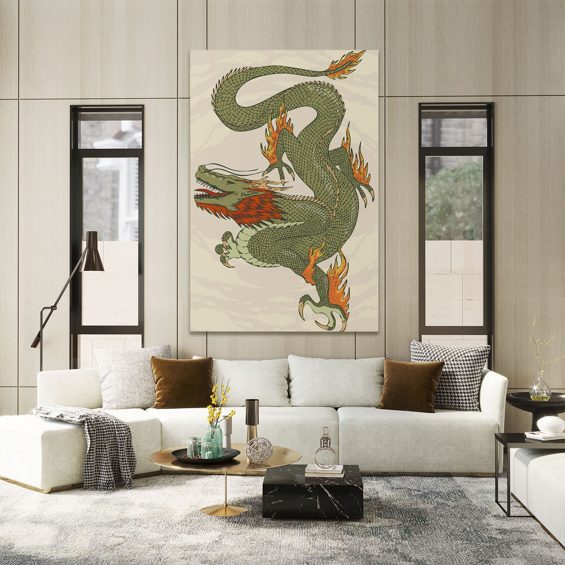 Chinese Dragon Green mockup 2