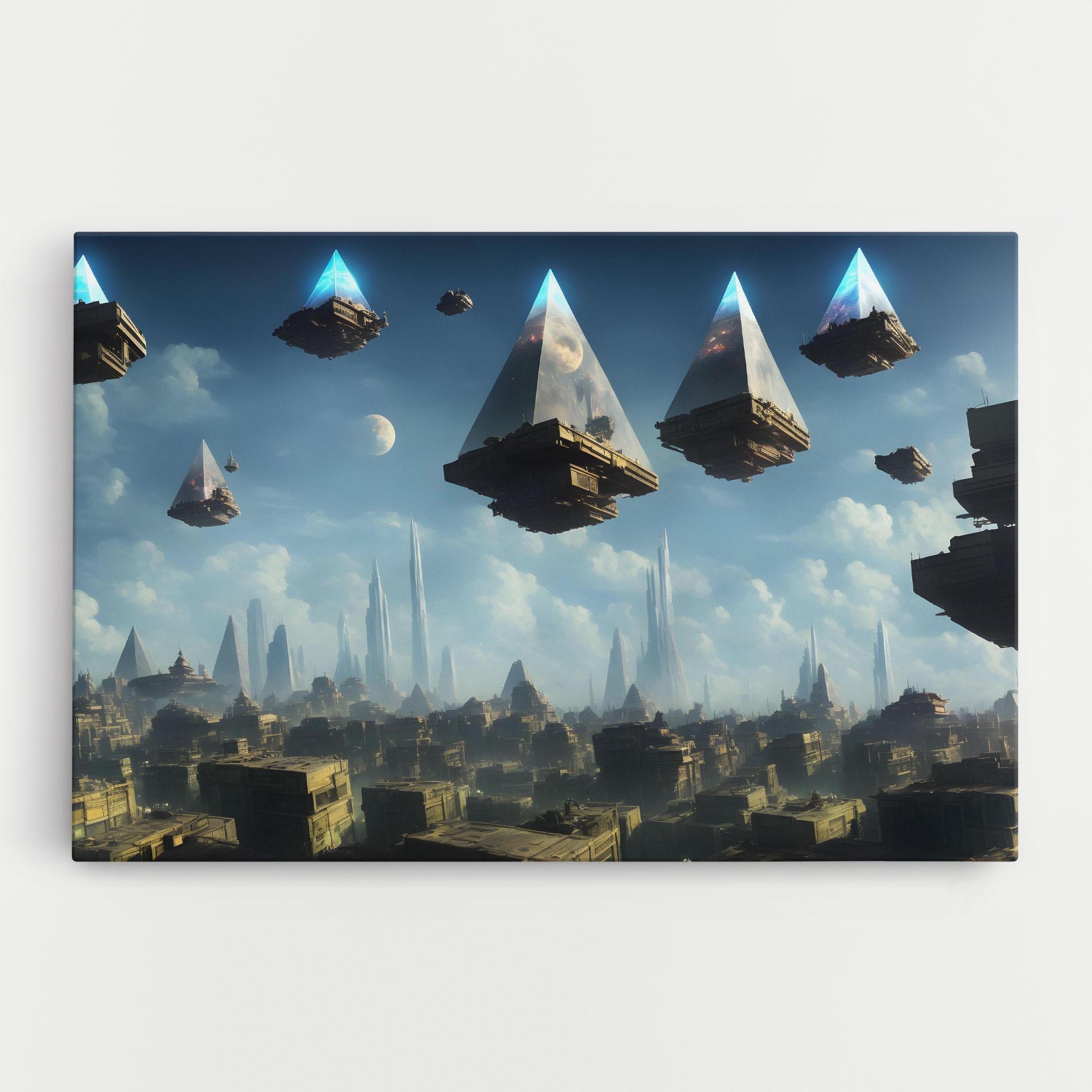 Картина на платно Flying Piramids mockup 0