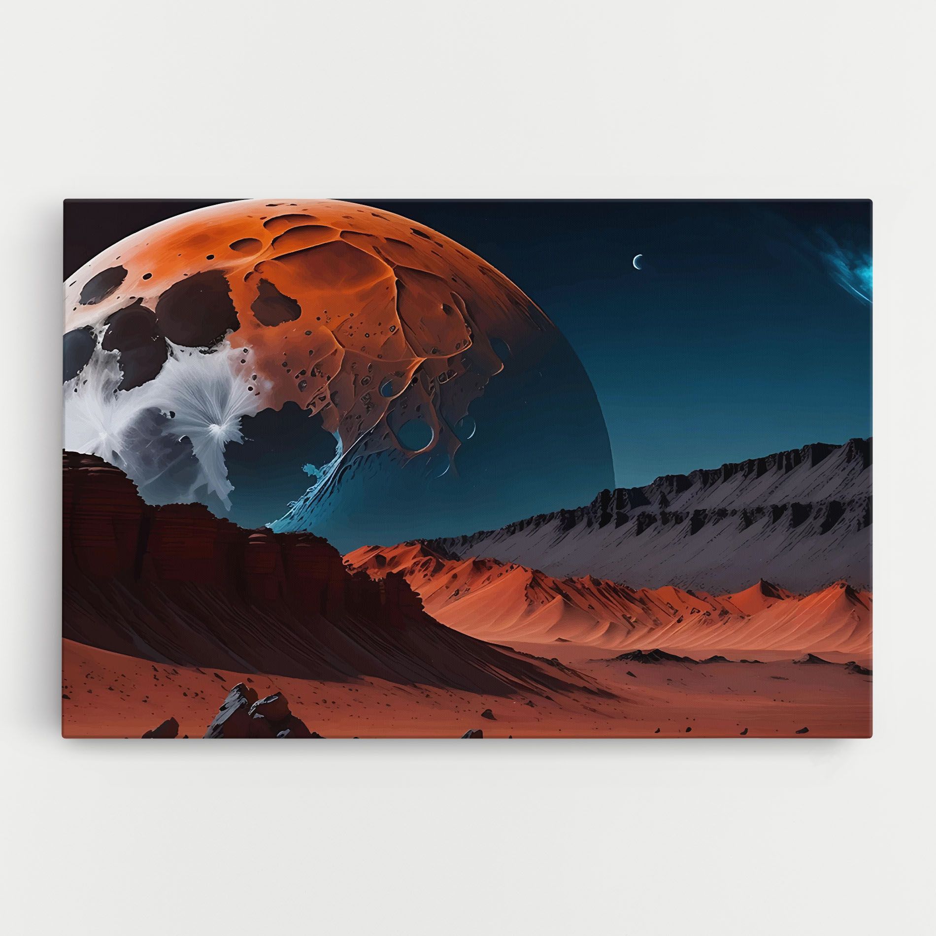 Grey Orange Moon Art mockup 0