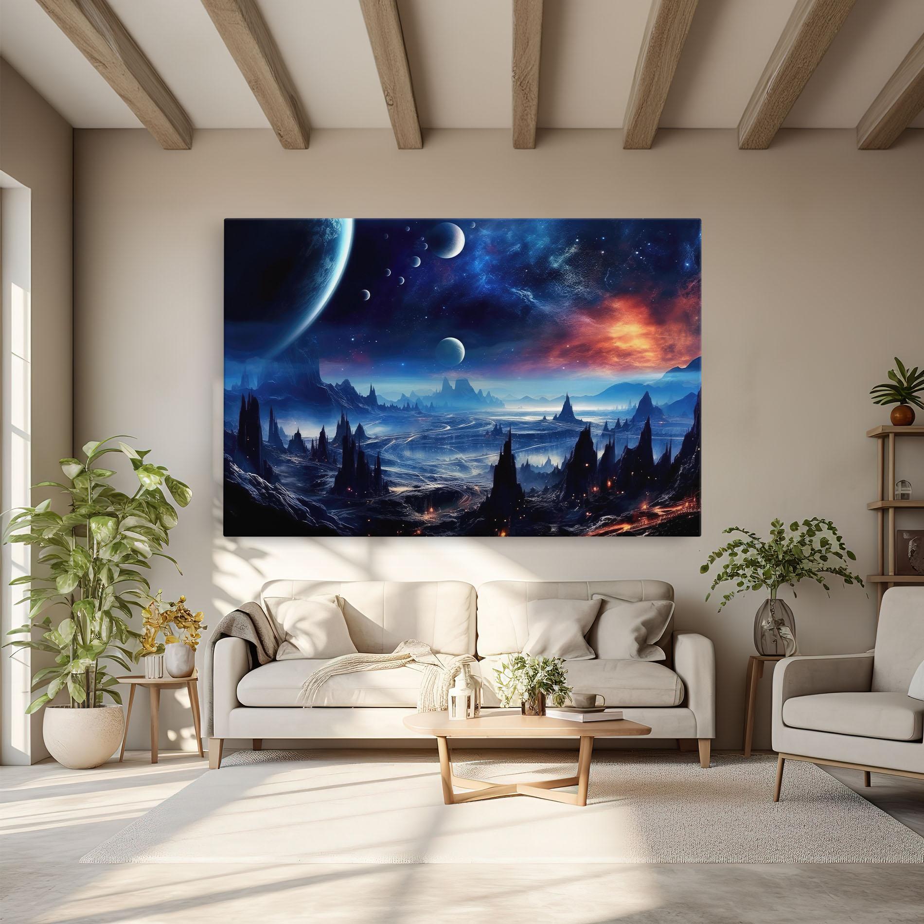 Картина на платно Planets And Stars mockup 6