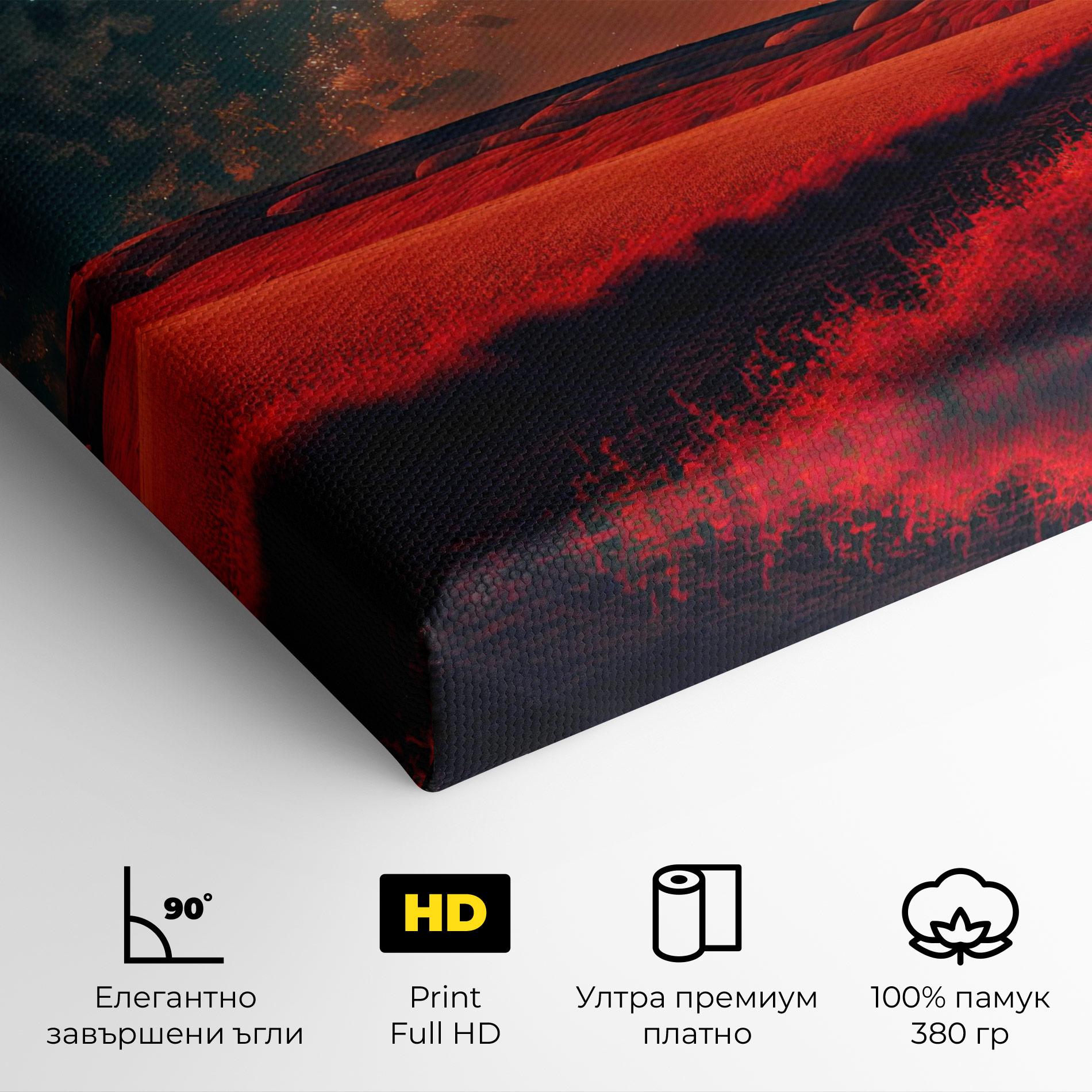 Картина на платно Huge Red Moon mockup 4