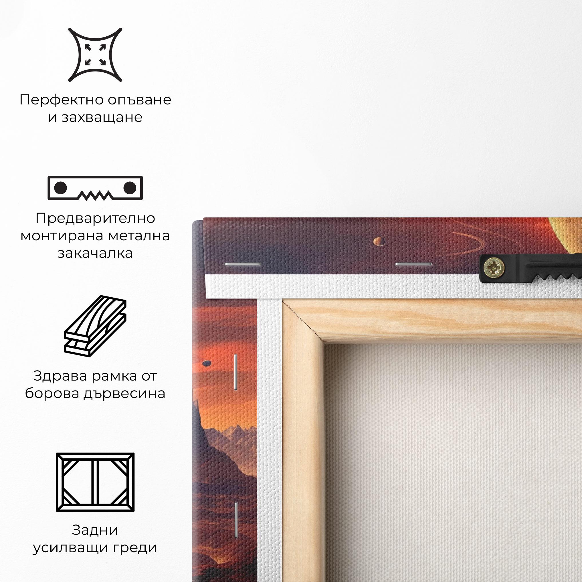 Картина на платно Fiery Orange Sunset mockup 5