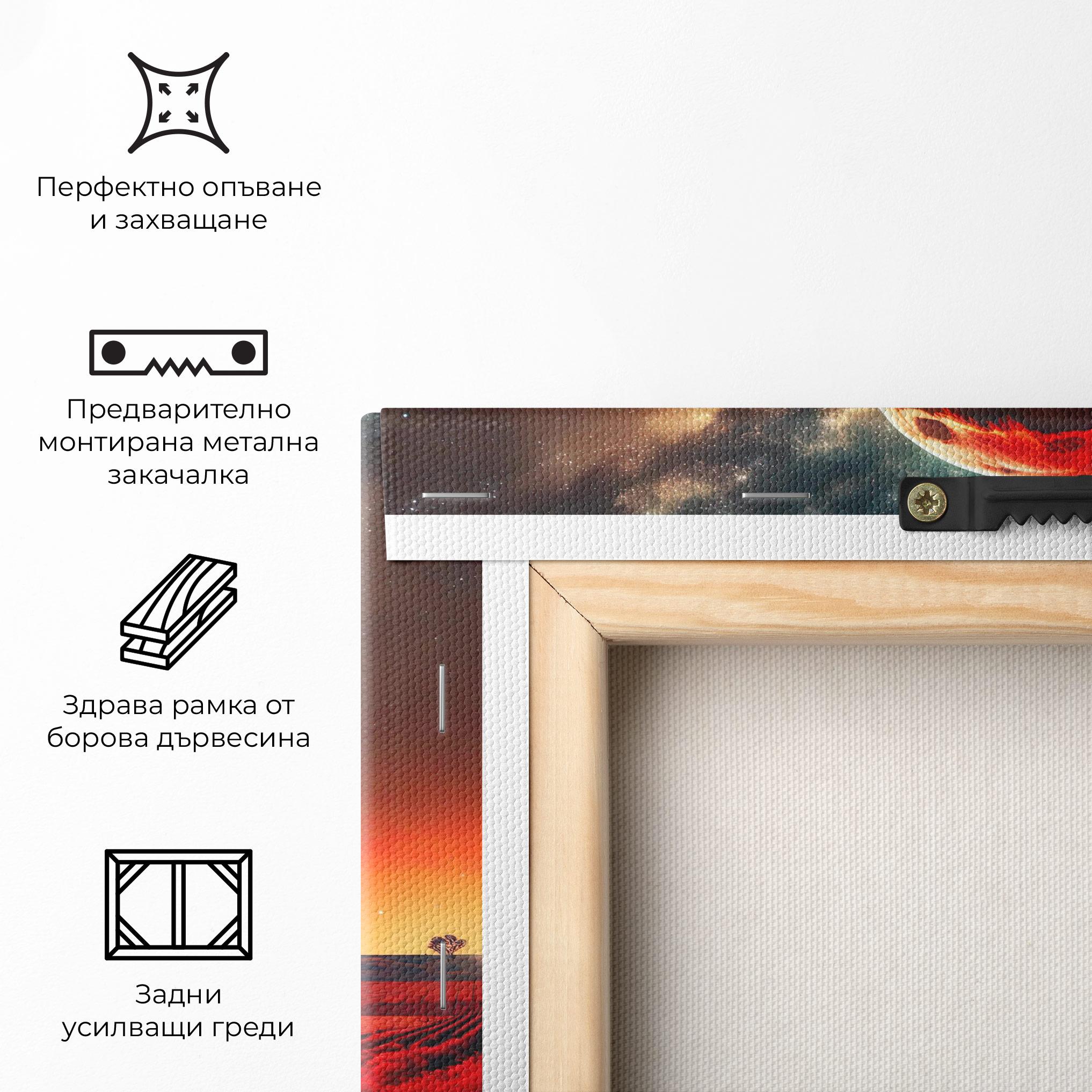 Картина на платно Huge Red Moon mockup 5