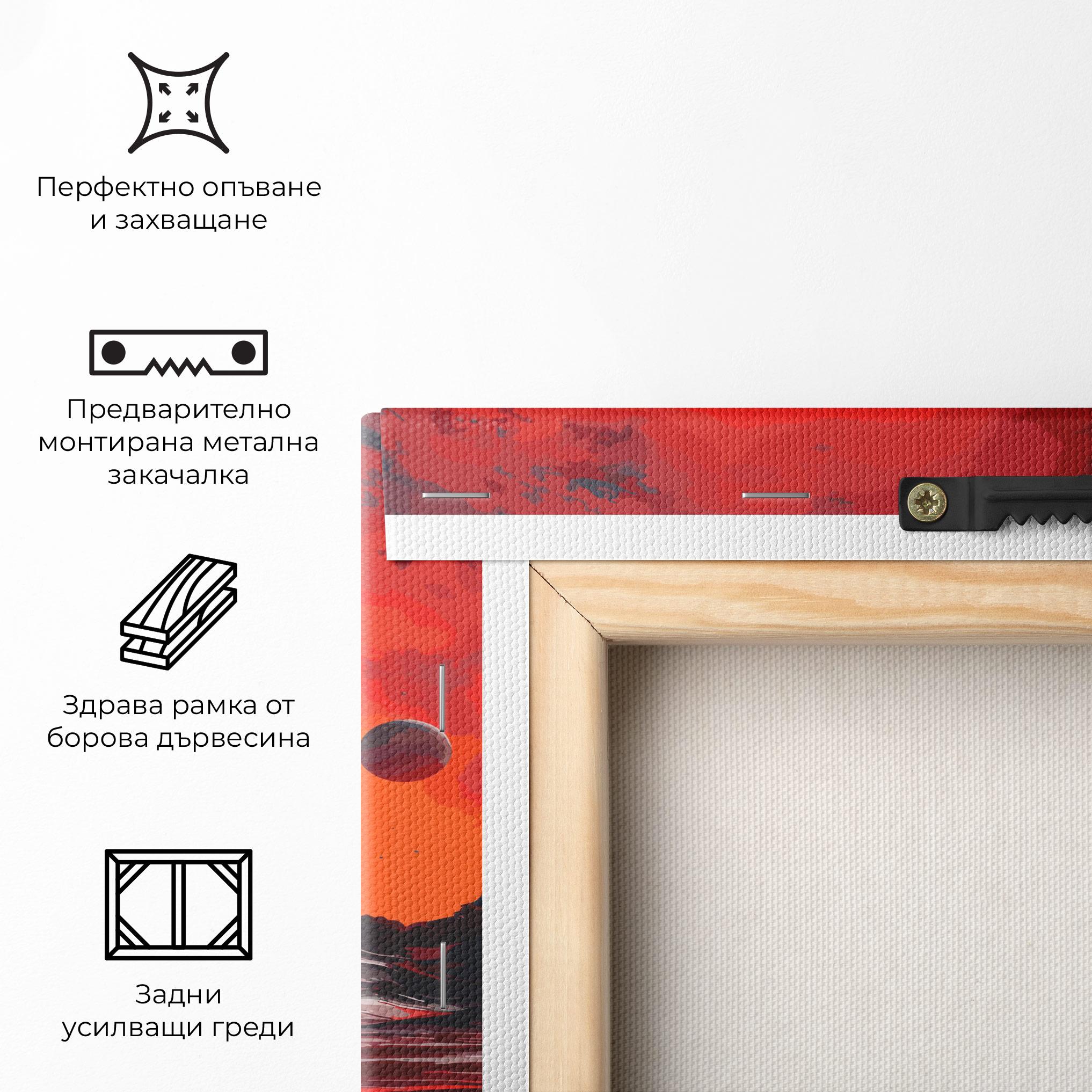 Картина на платно Red Moon World mockup 5