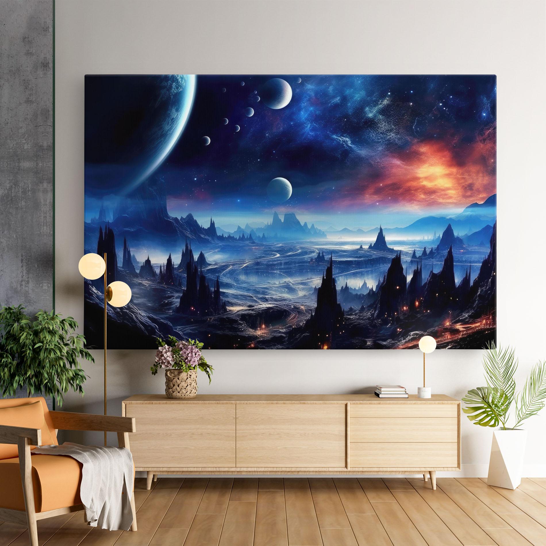 Картина на платно Planets And Stars mockup 9