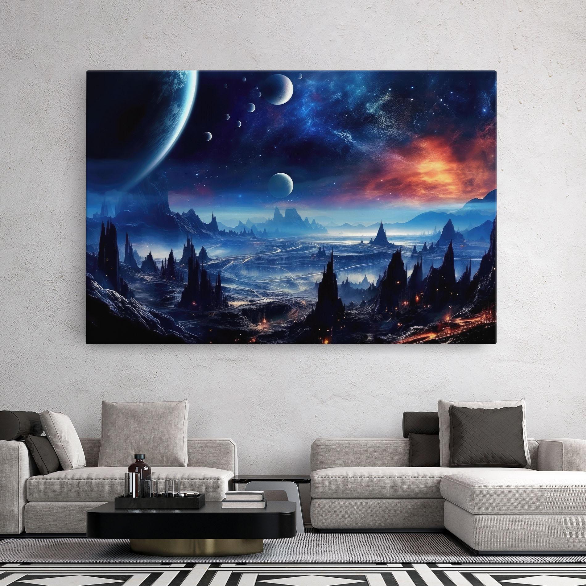 Картина на платно Planets And Stars mockup 2