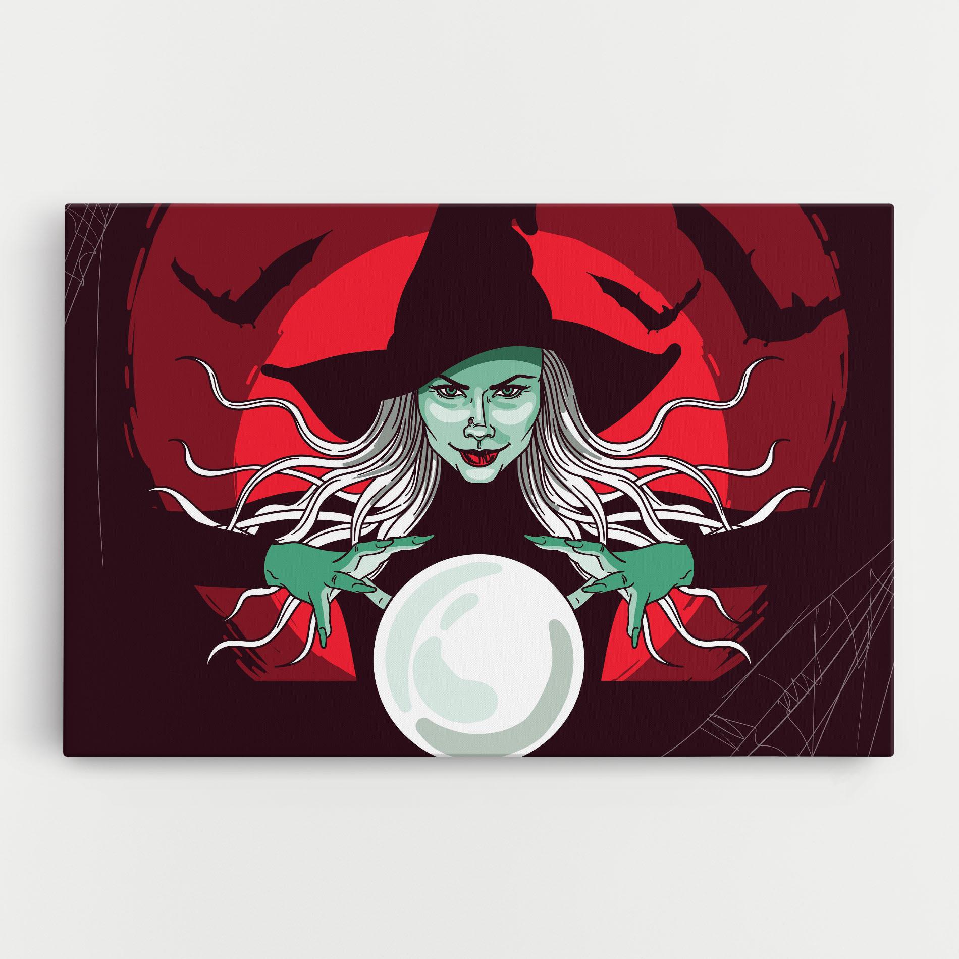 Картина на платно Green Witch mockup 0