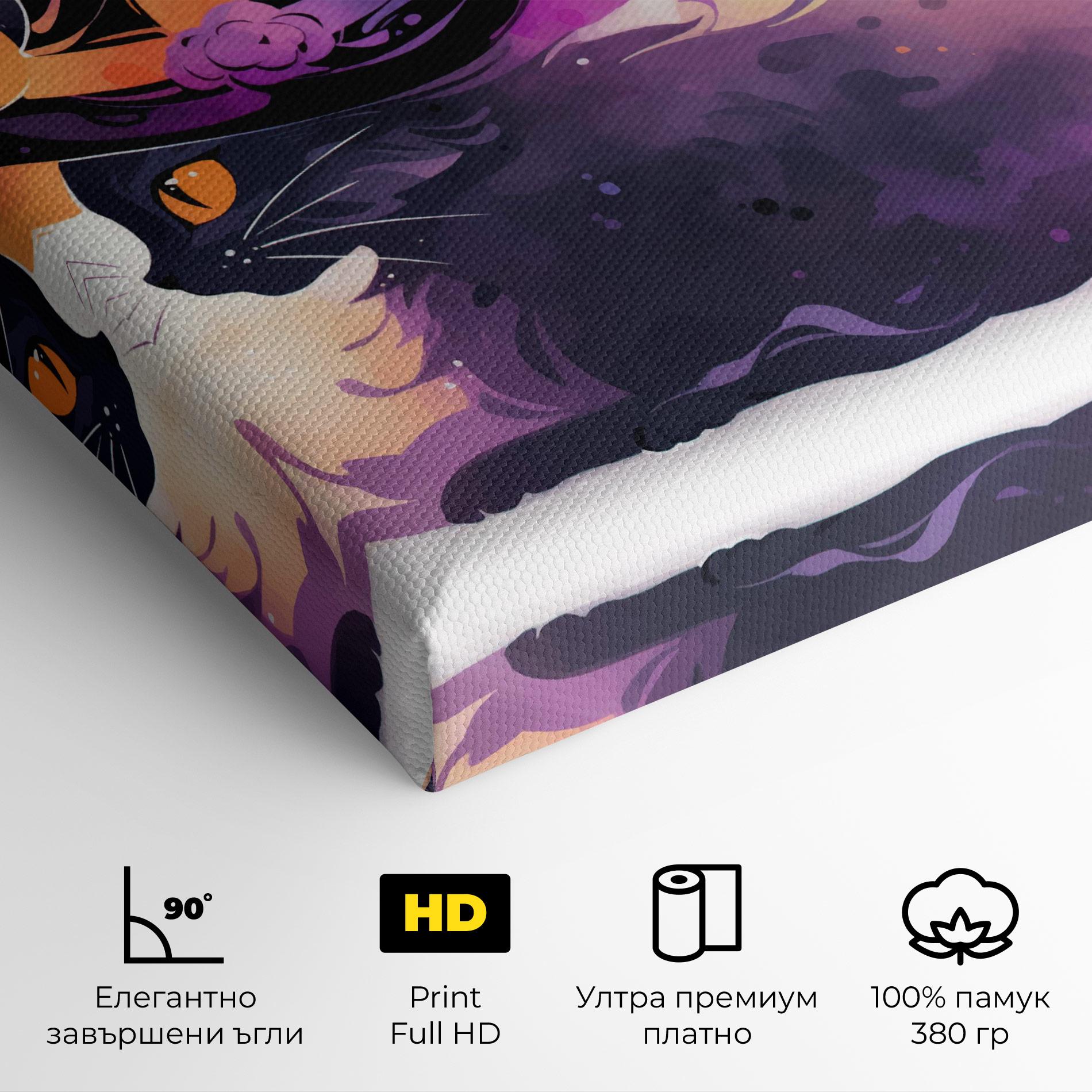 Картина на платно Cat Witch mockup 4