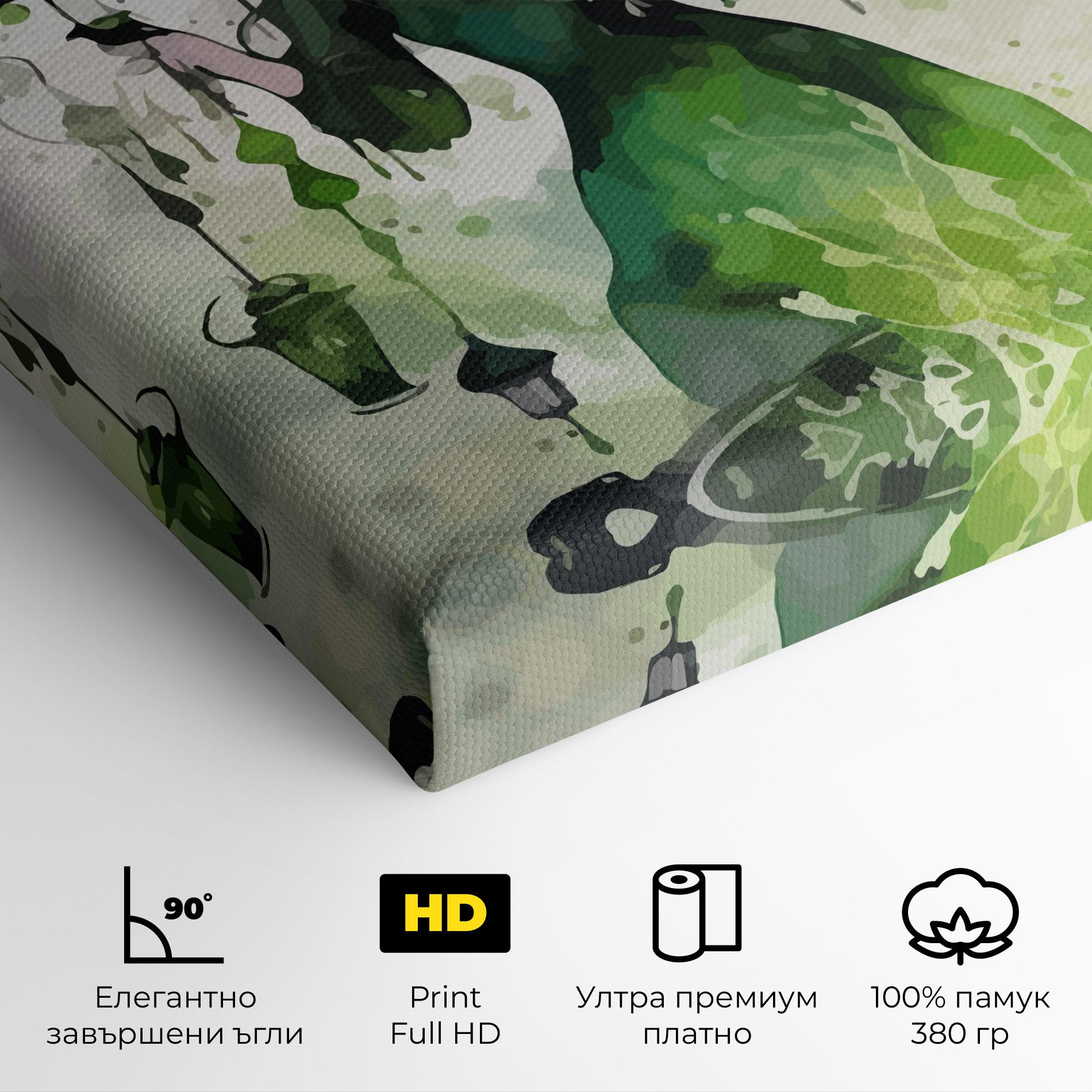 Картина на платно Green Light Witch mockup 4