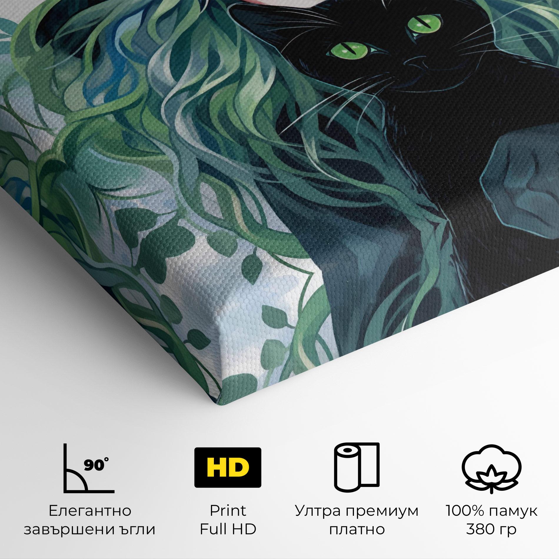 Картина на платно Magic Cat Witch mockup 4