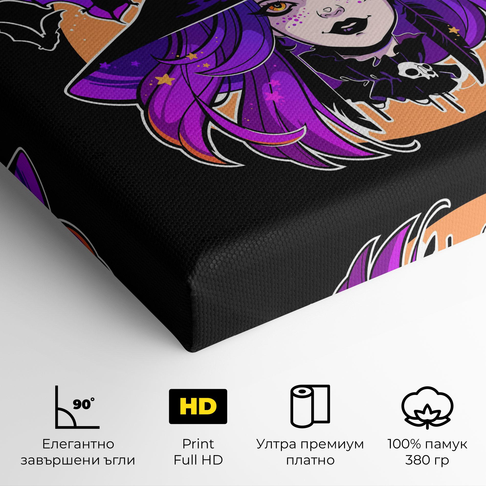 Картина на платно Purple Witch mockup 4