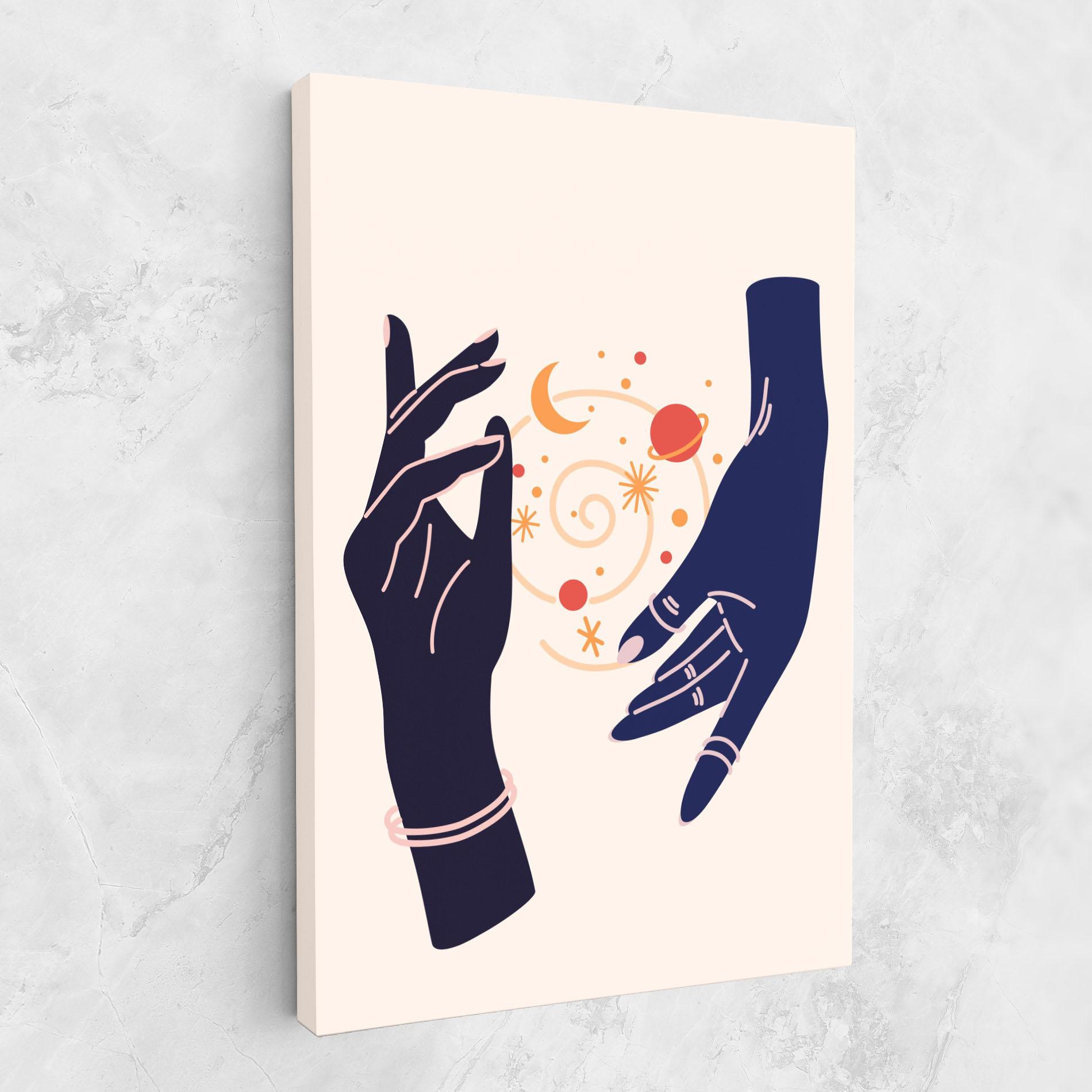 Картина на платно Magic Purple Hands mockup 1