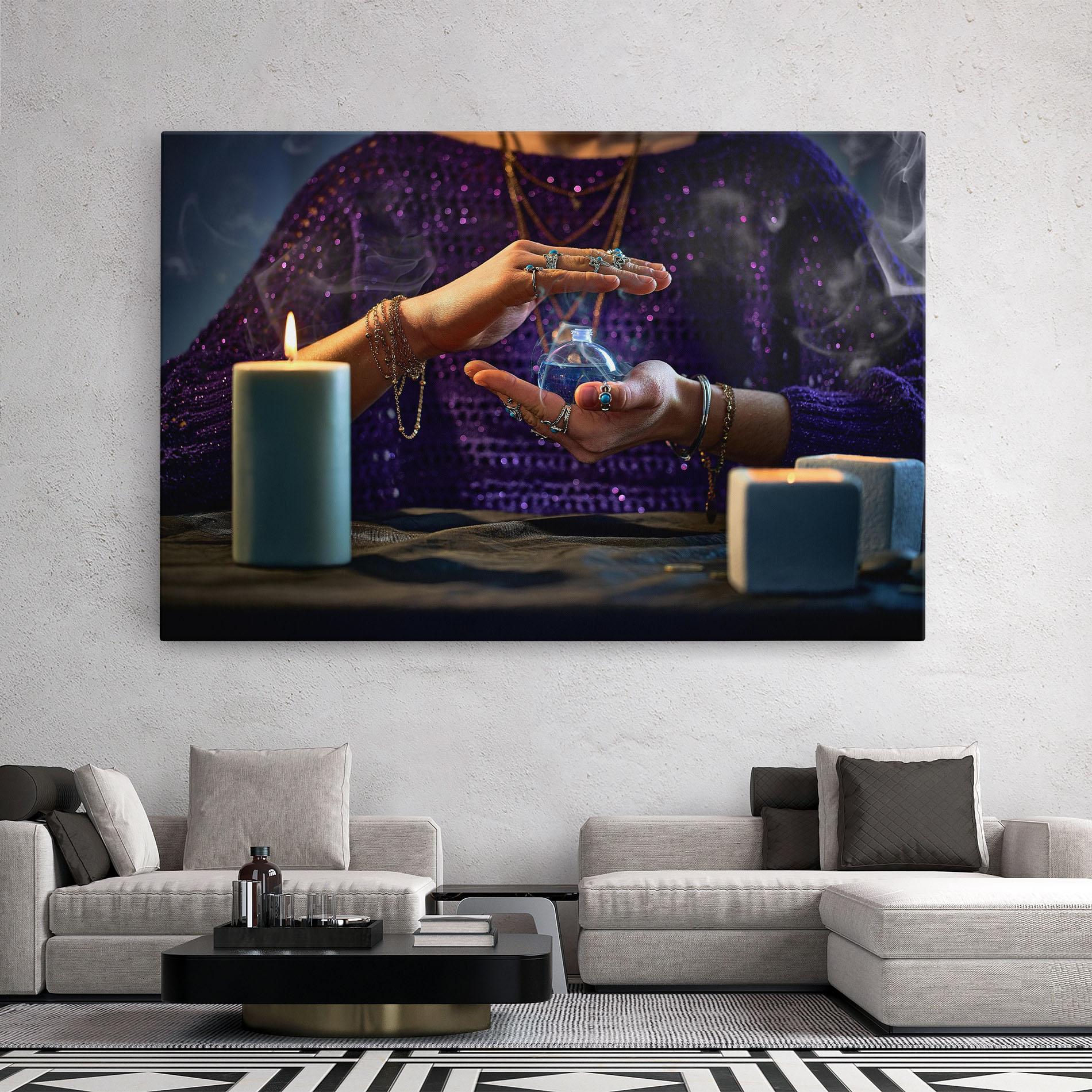 Картина на платно Witch Magic Smoke mockup 2