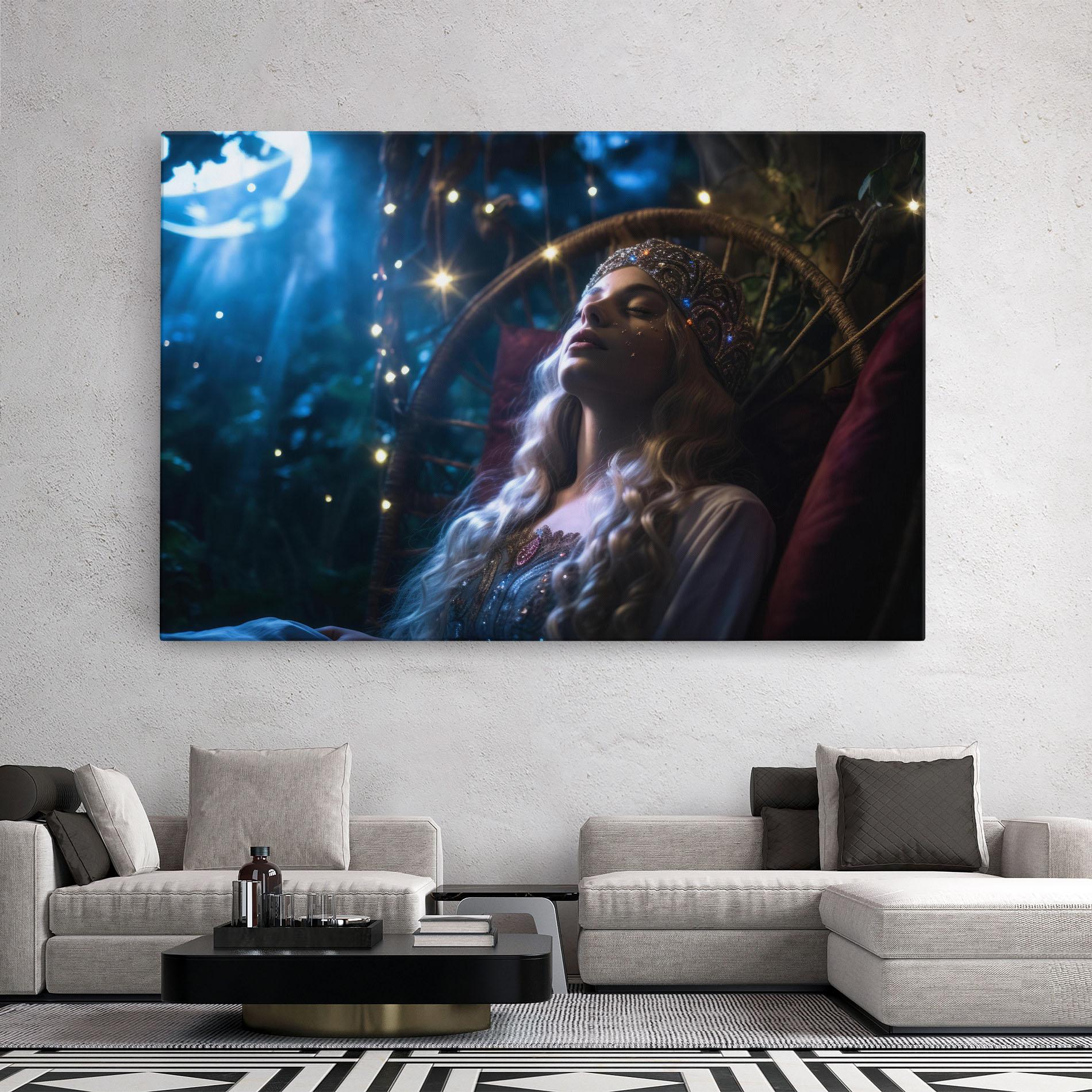 Картина на платно Witch Sleeping mockup 2