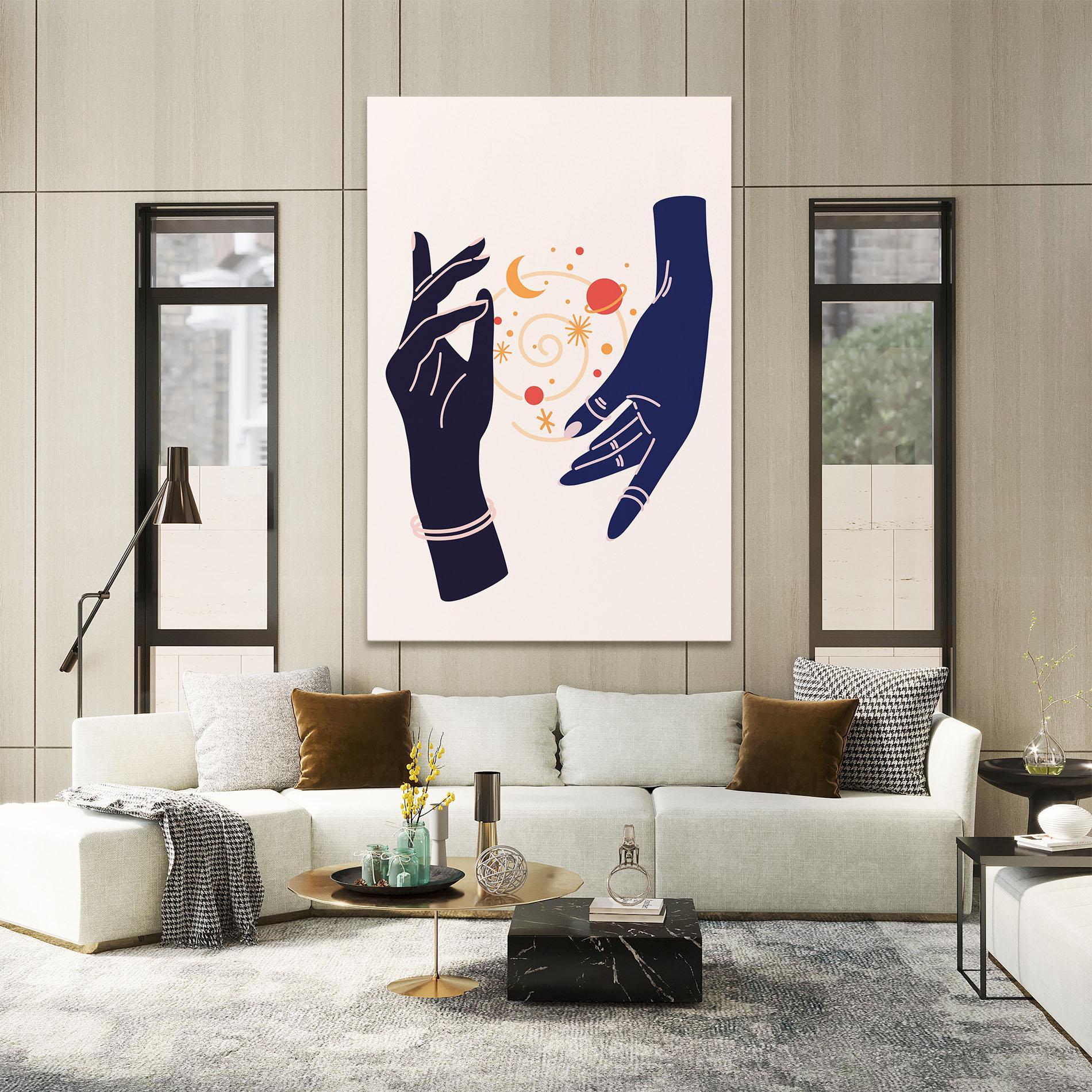 Картина на платно Magic Purple Hands mockup 2