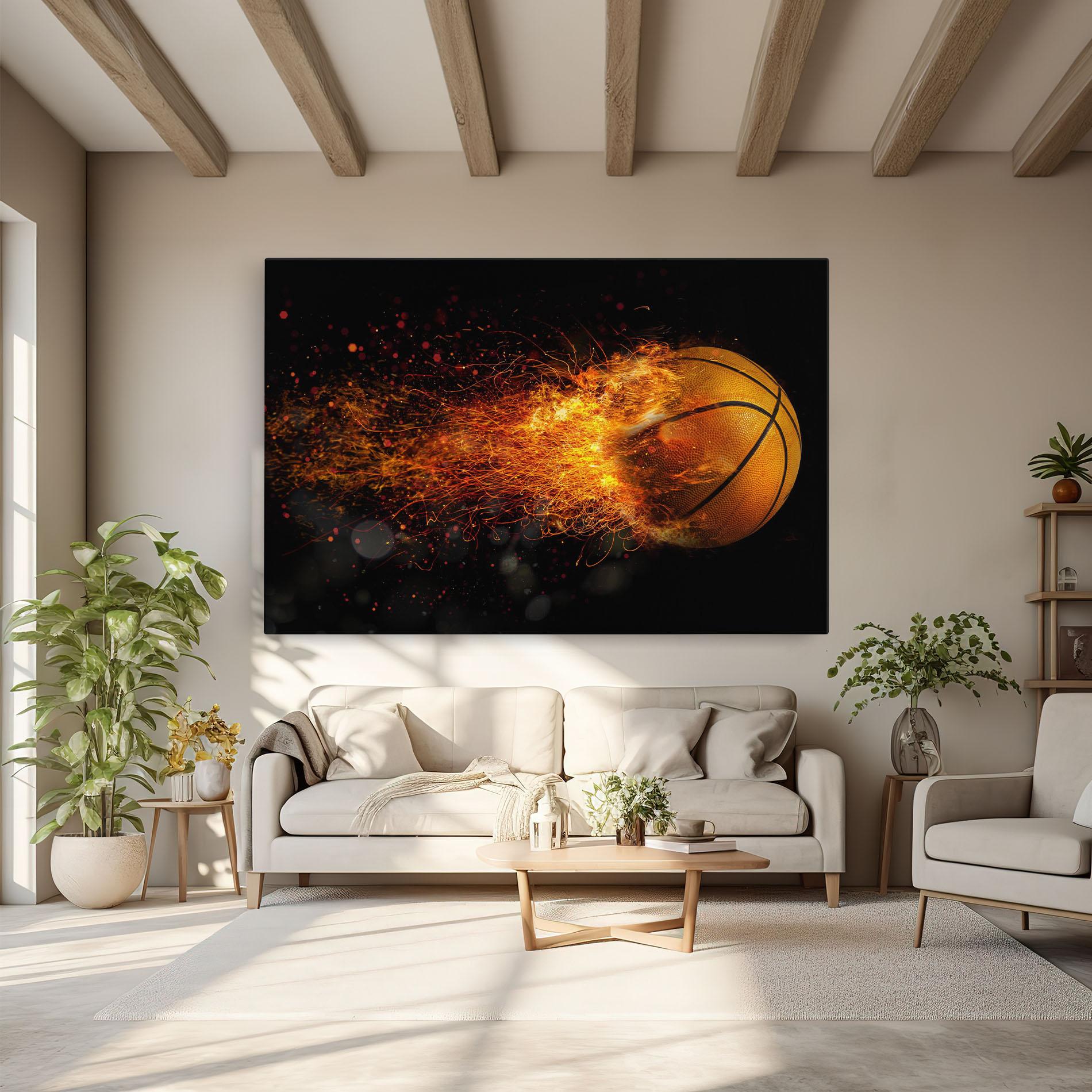 Картина на платно Basket Ball Flame mockup 6