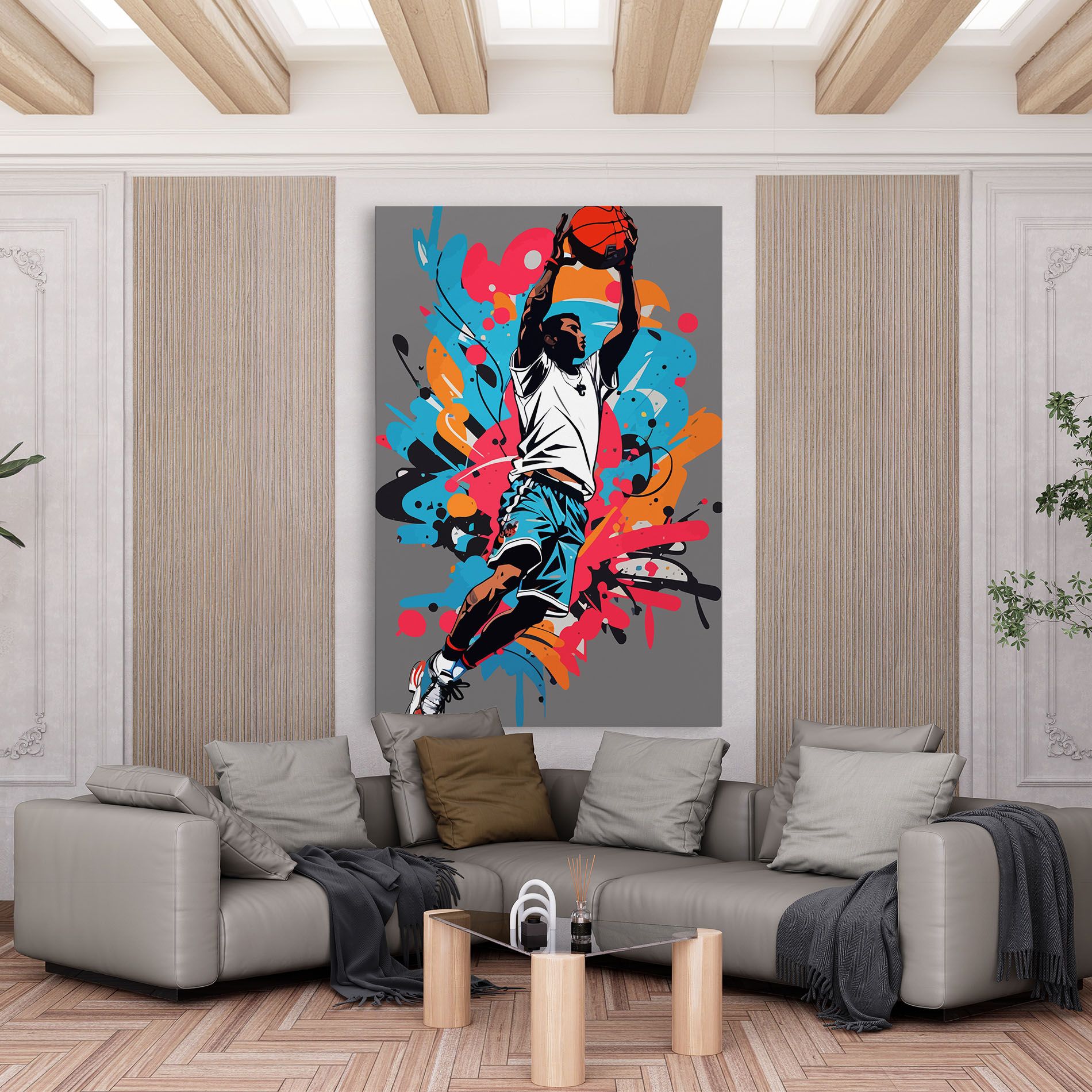 Blue Red Basket mockup 6