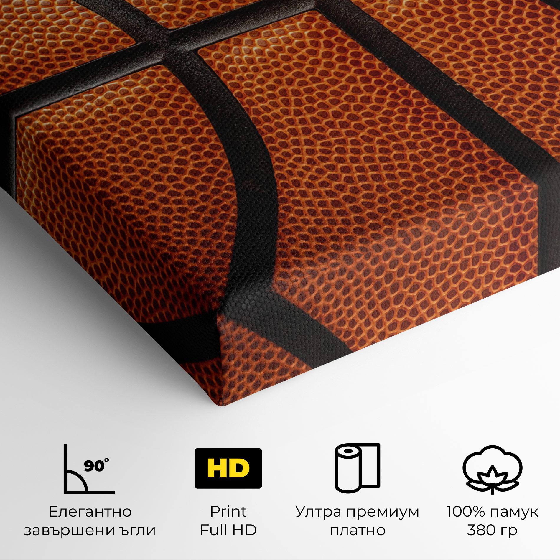 Картина на платно Close Up Leather Basketball mockup 4