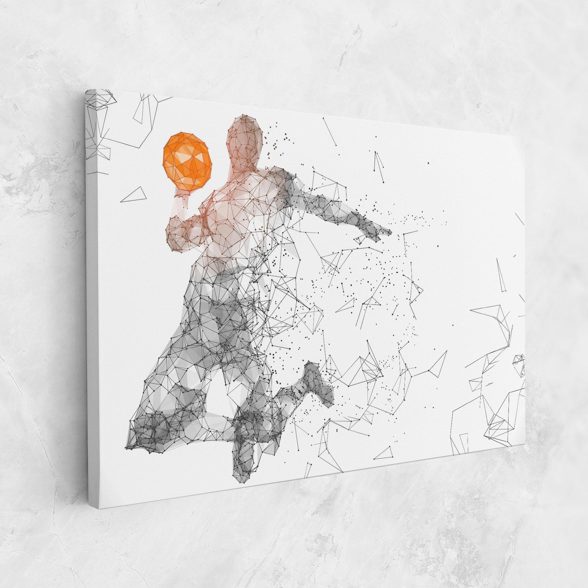 Картина на платно Orange Line Basket mockup 1