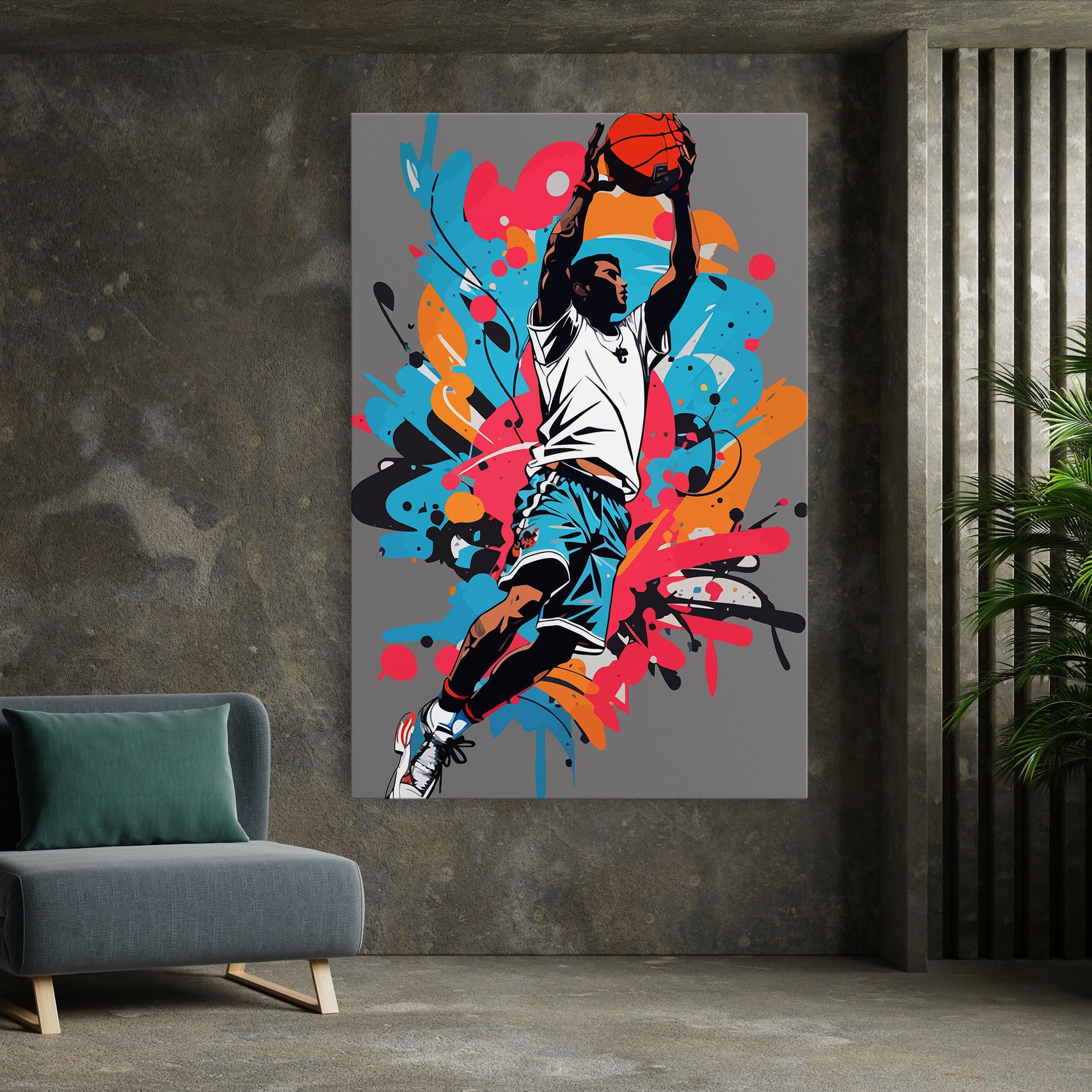 Blue Red Basket mockup 7