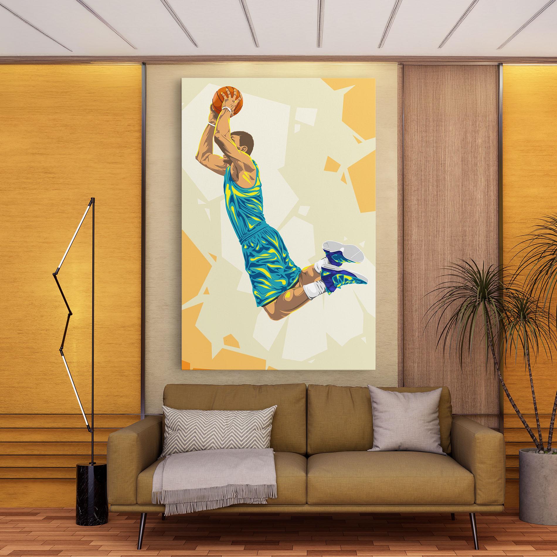 Картина на платно Basketball Dunk Pose mockup 9
