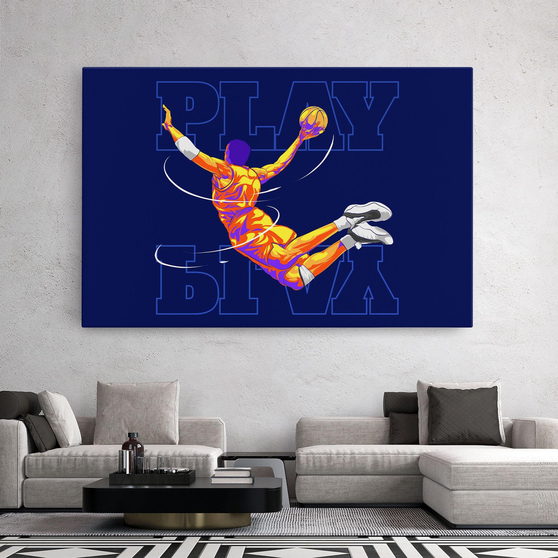 Картина на платно Basketball Blue mockup 2