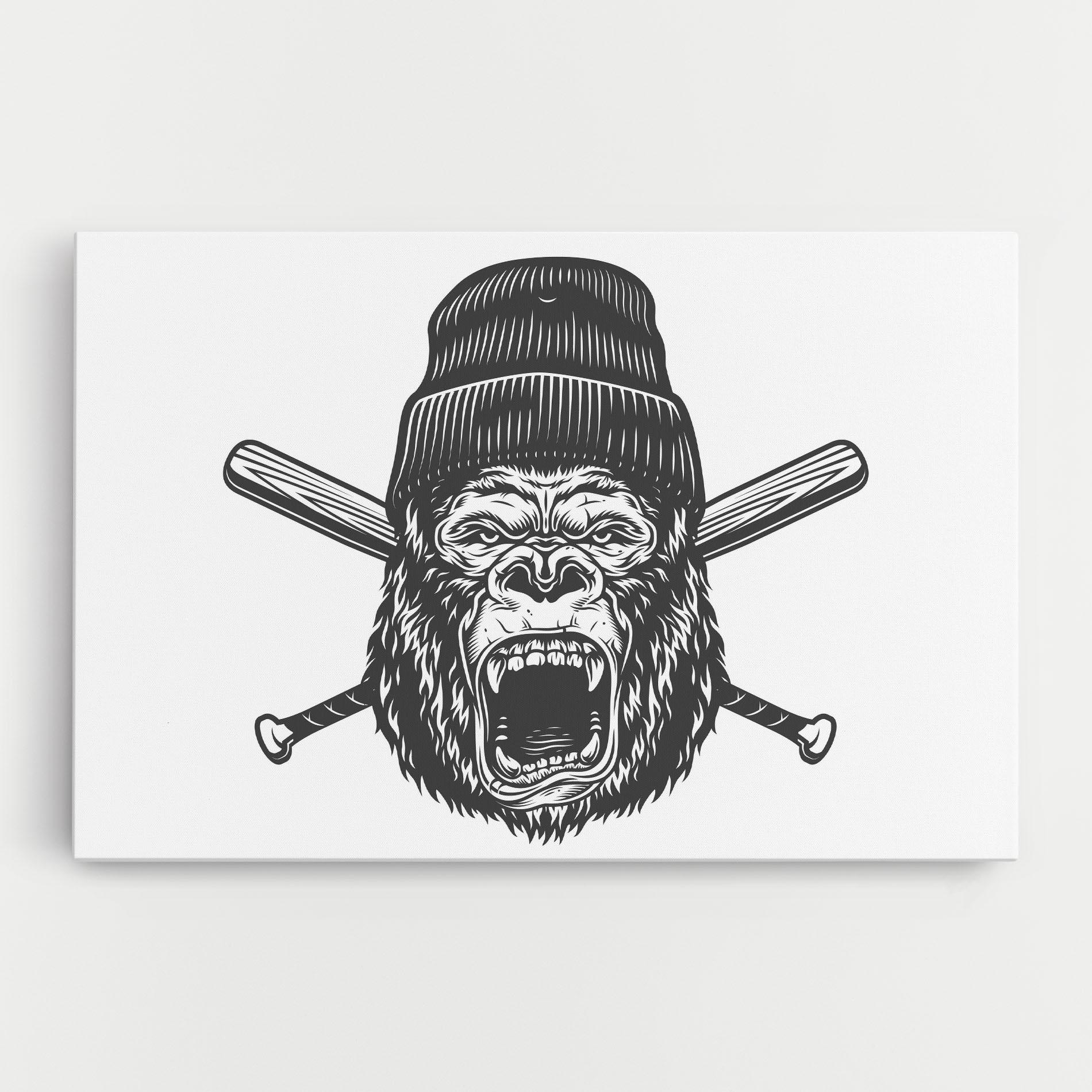 Картина на платно Baseball Gorilla mockup 0