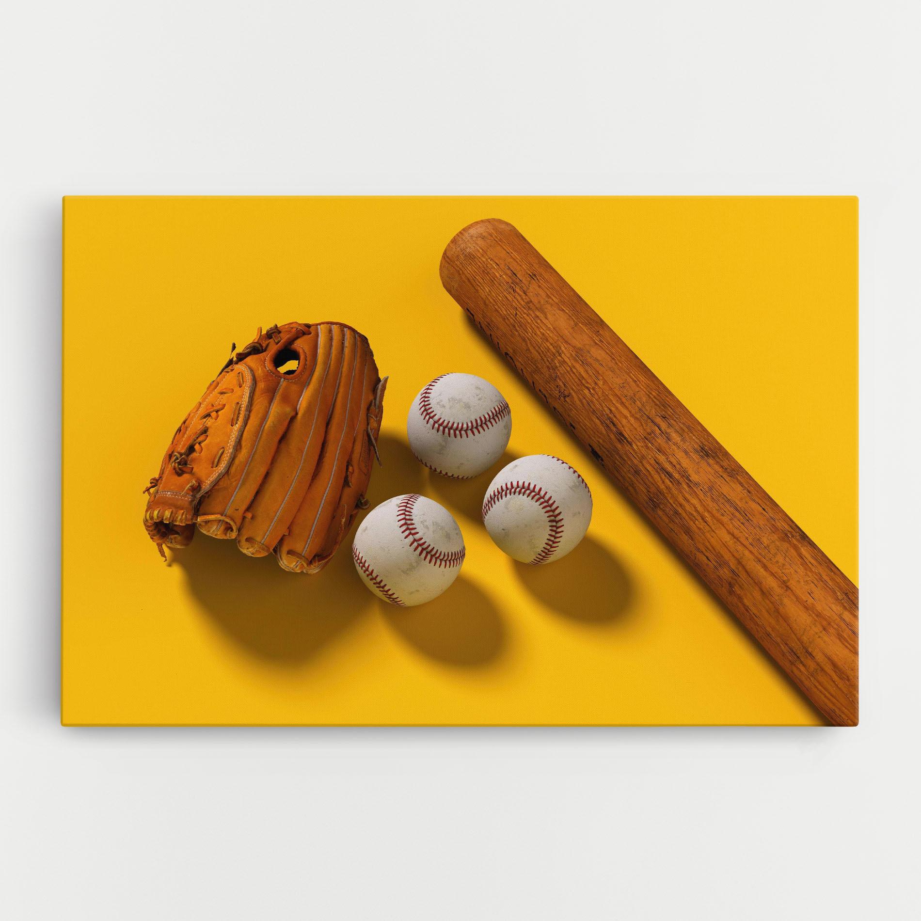 Картина на платно Baseball Set On Yellow mockup 0