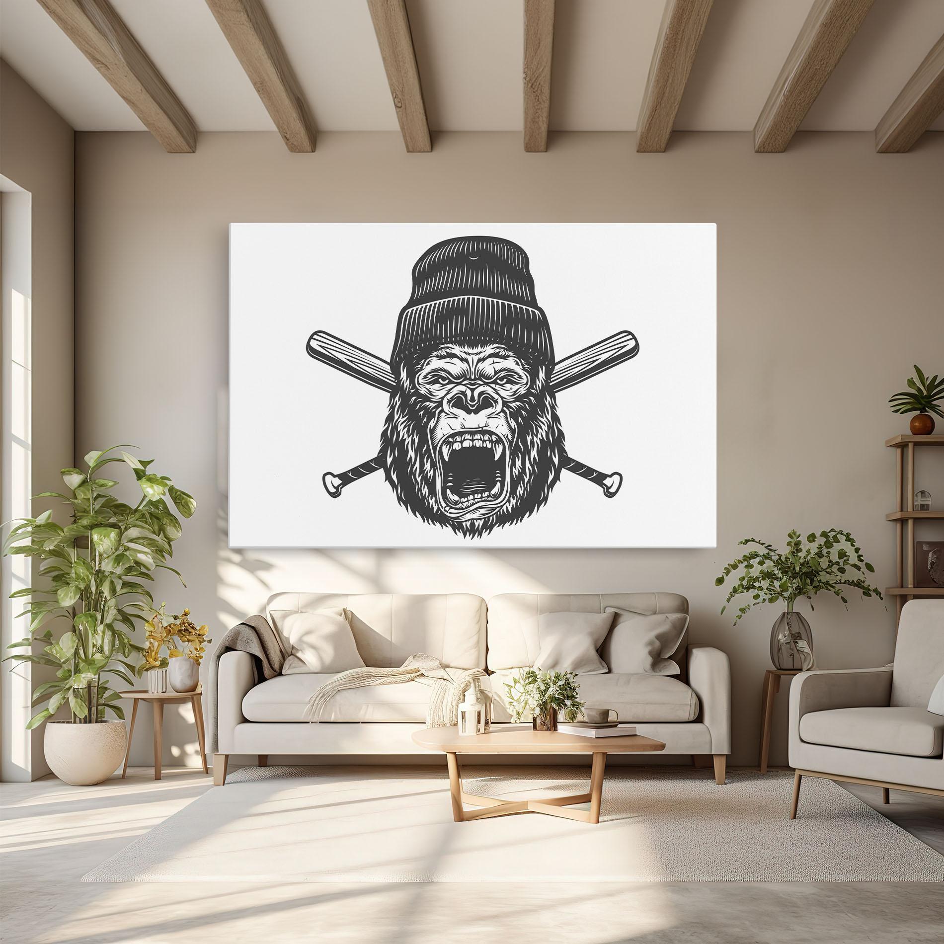 Картина на платно Baseball Gorilla mockup 6