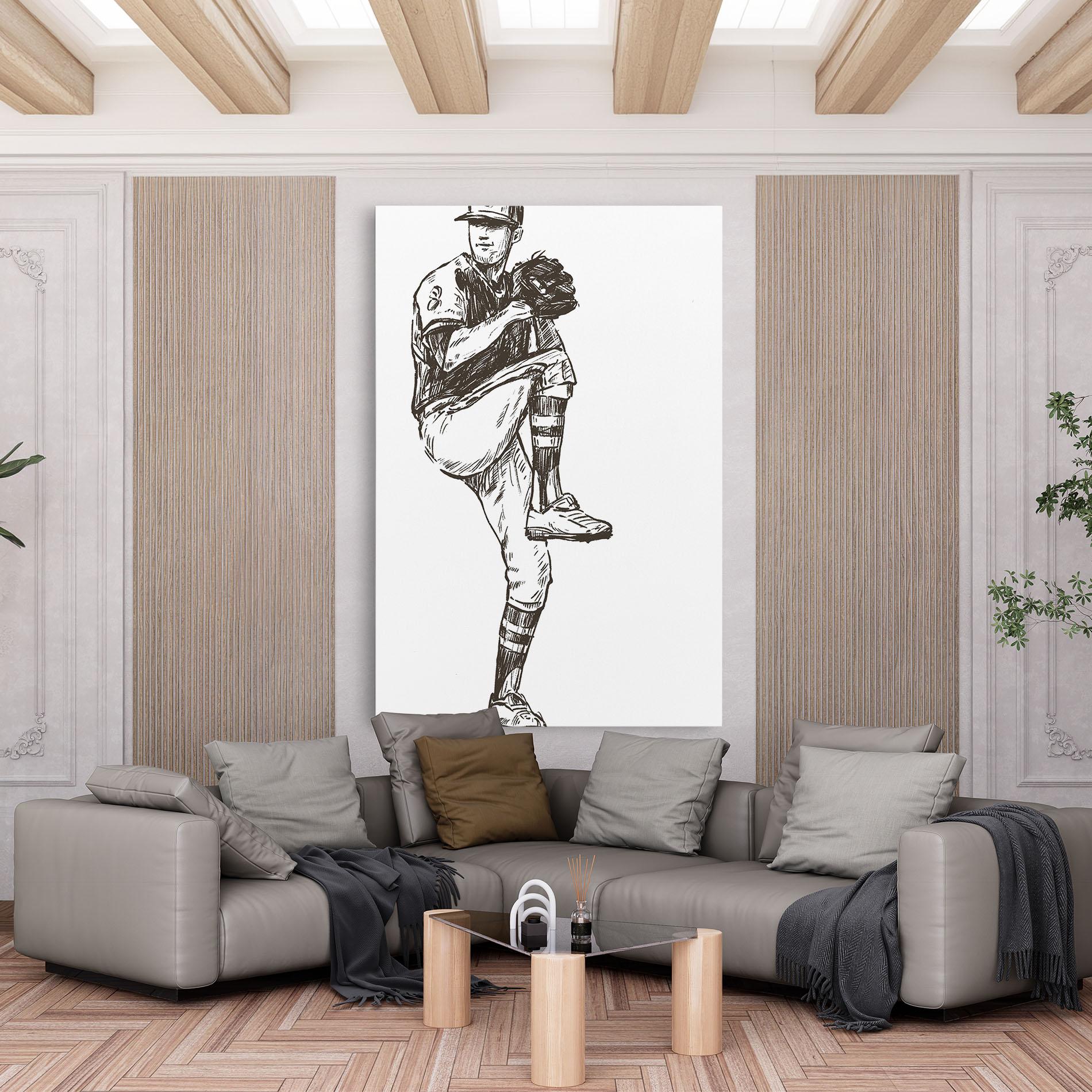 Картина на платно Baseball Player Line mockup 6