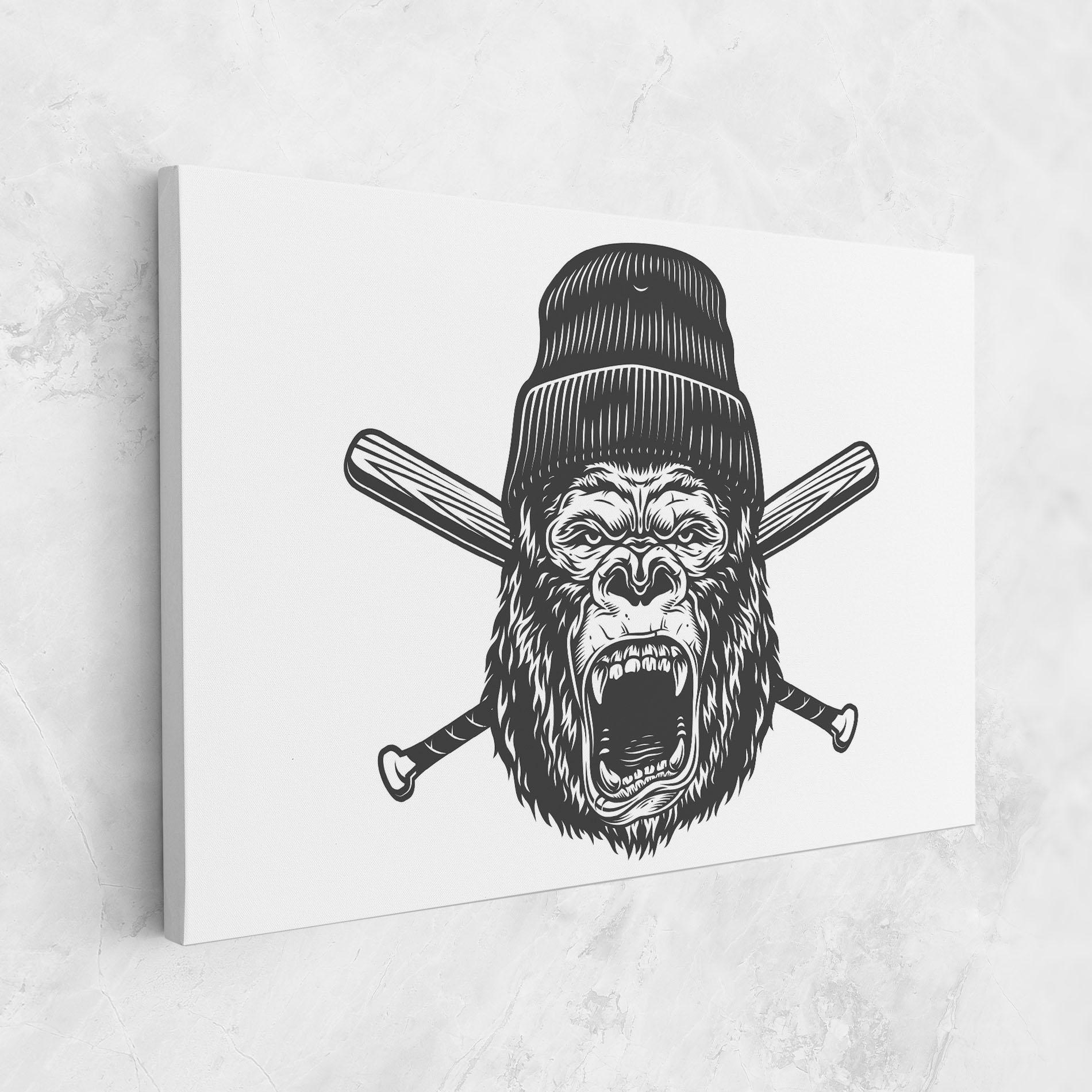 Картина на платно Baseball Gorilla mockup 1