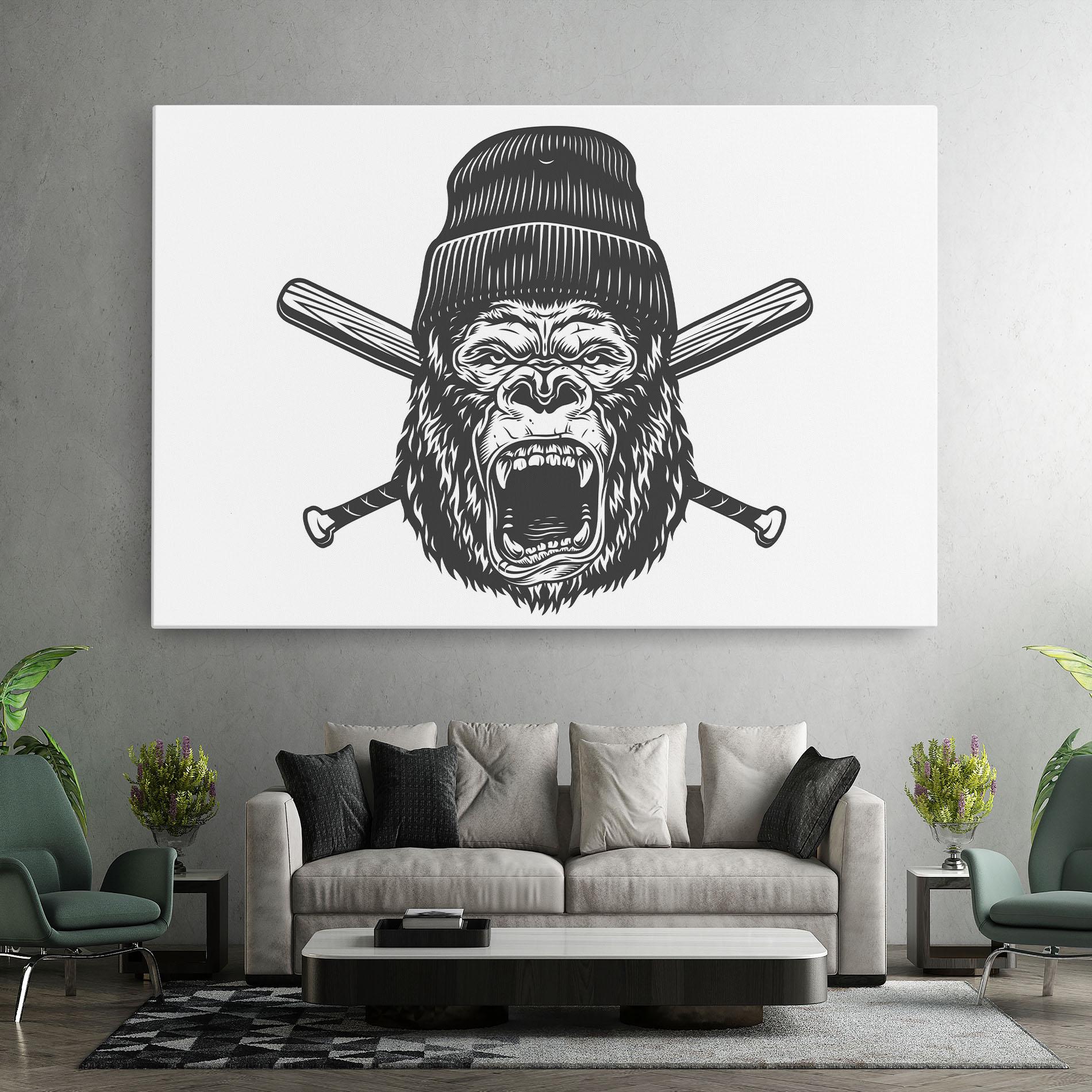 Картина на платно Baseball Gorilla mockup 7