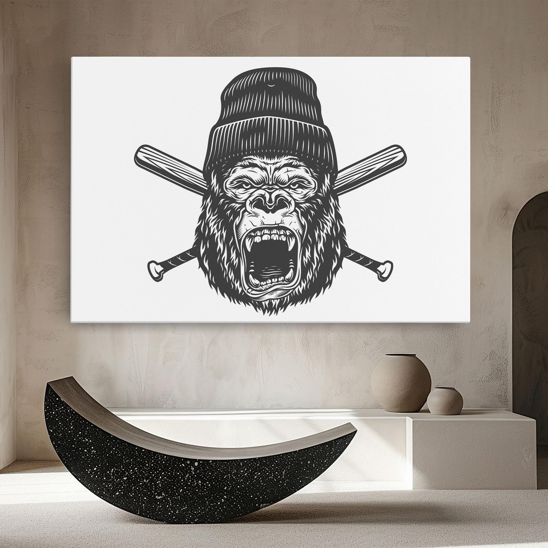 Картина на платно Baseball Gorilla mockup 8