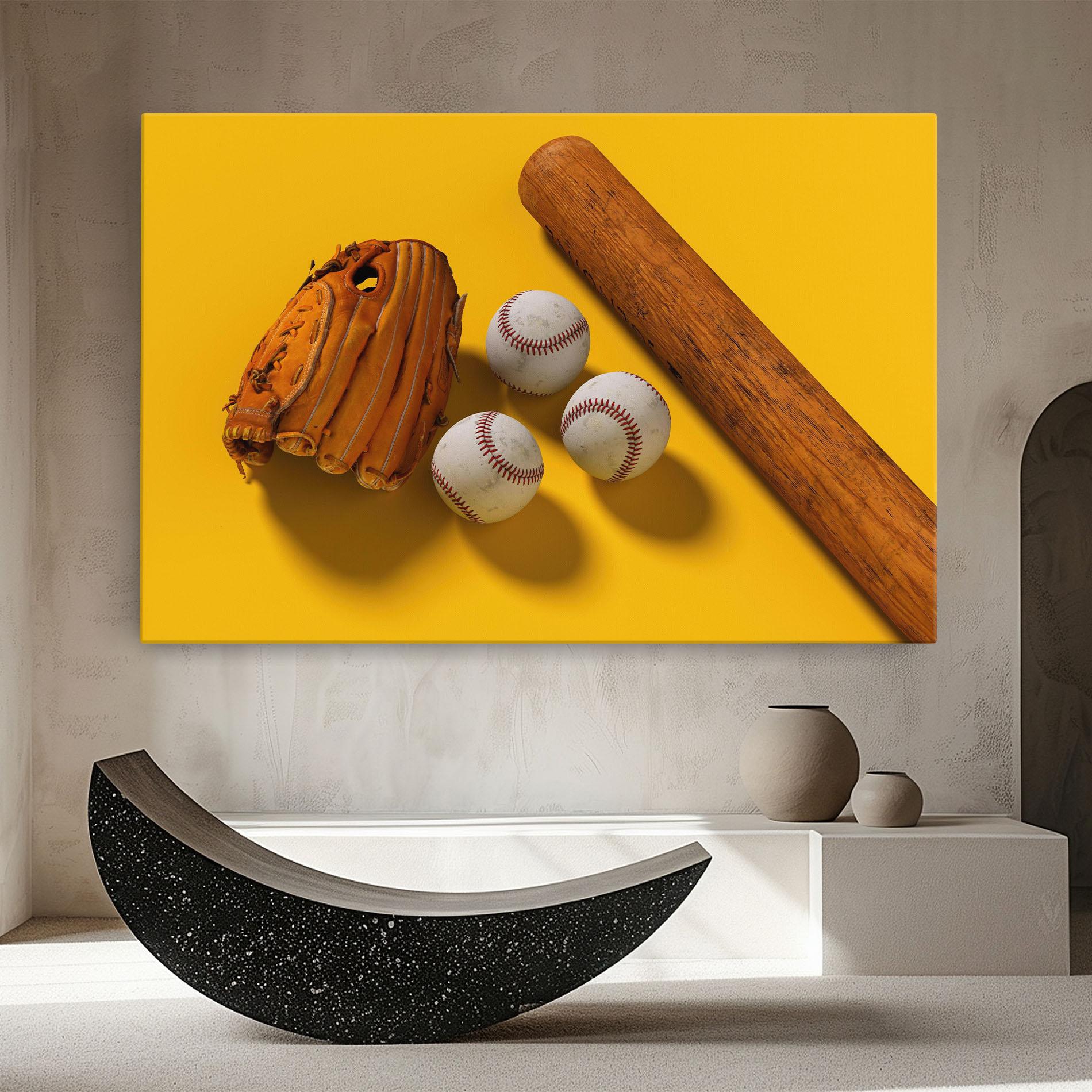Картина на платно Baseball Set On Yellow mockup 8