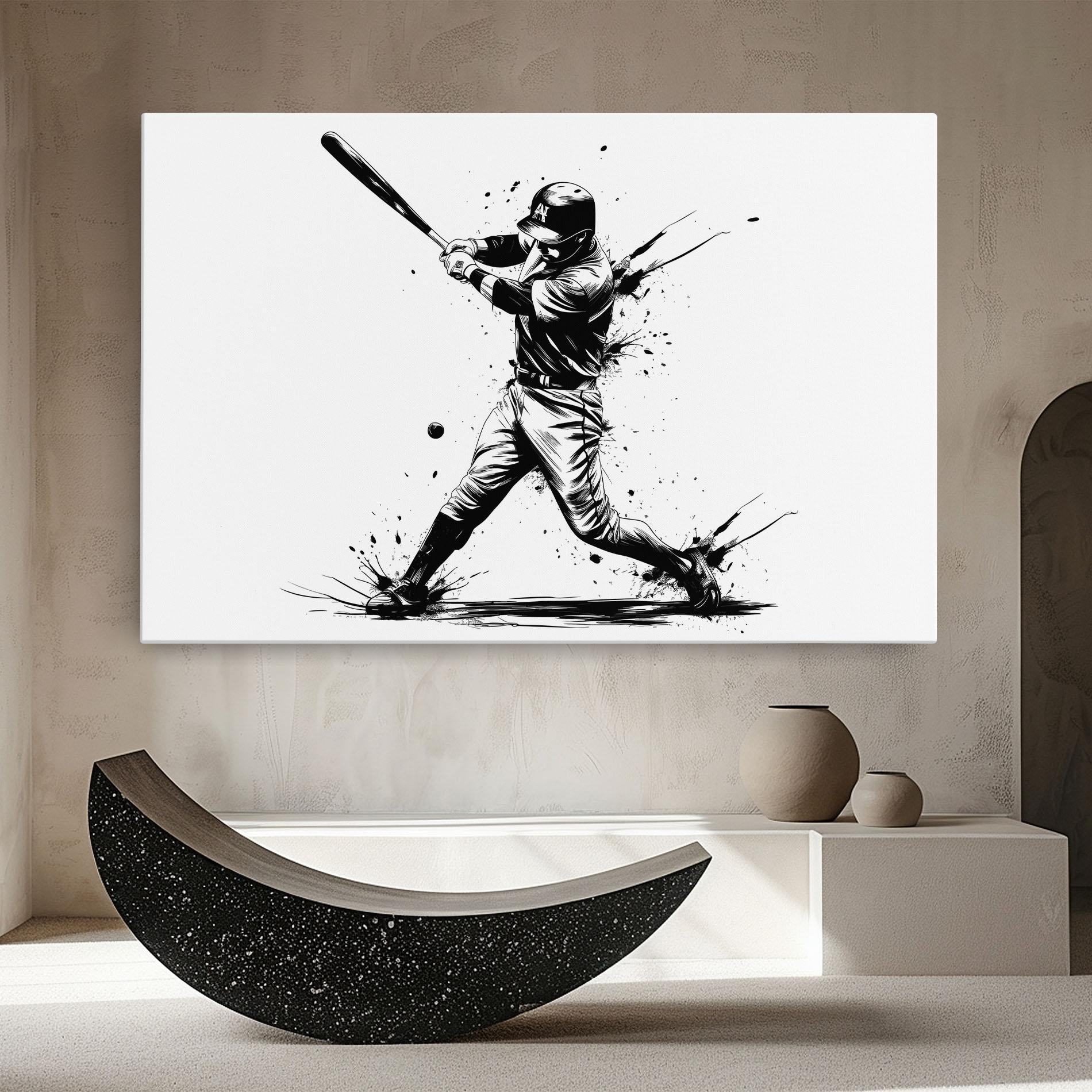 Картина на платно Baseball Splash mockup 8