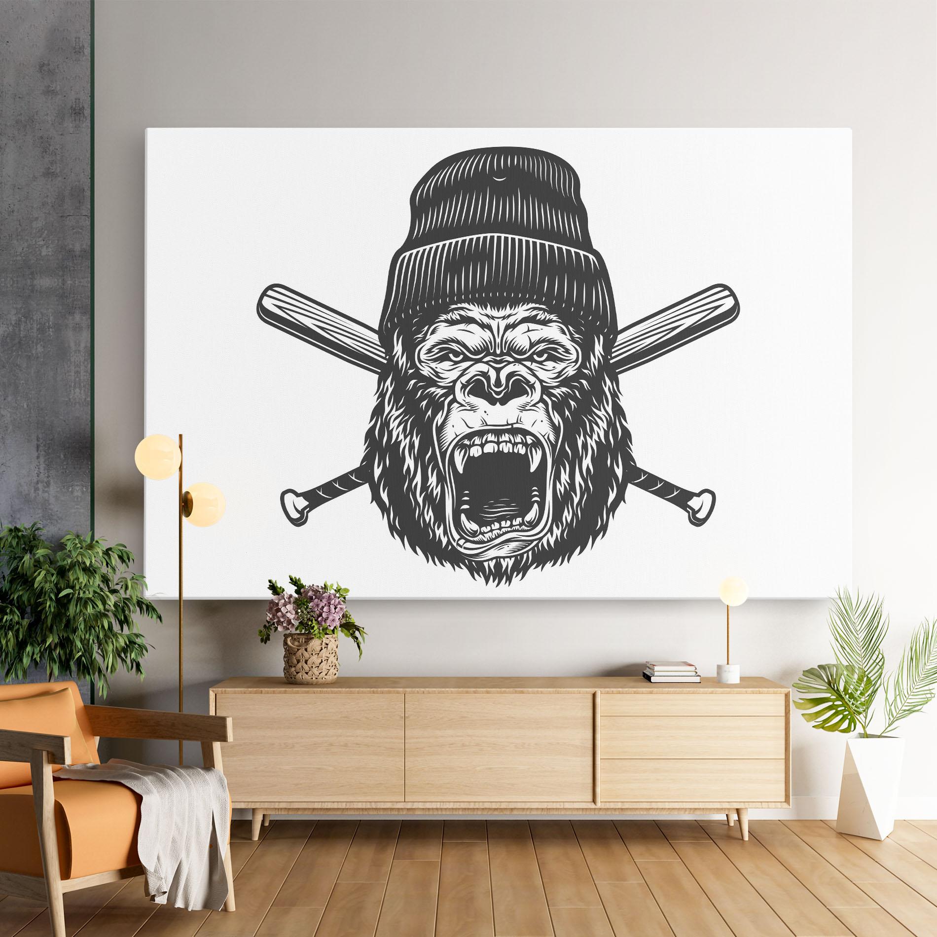 Картина на платно Baseball Gorilla mockup 9