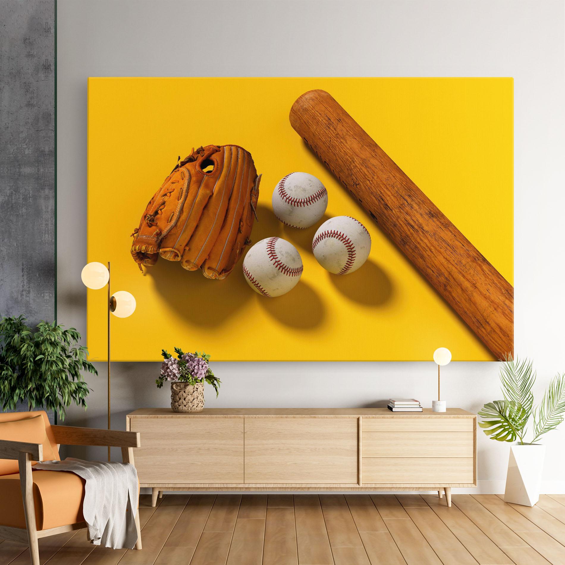 Картина на платно Baseball Set On Yellow mockup 9