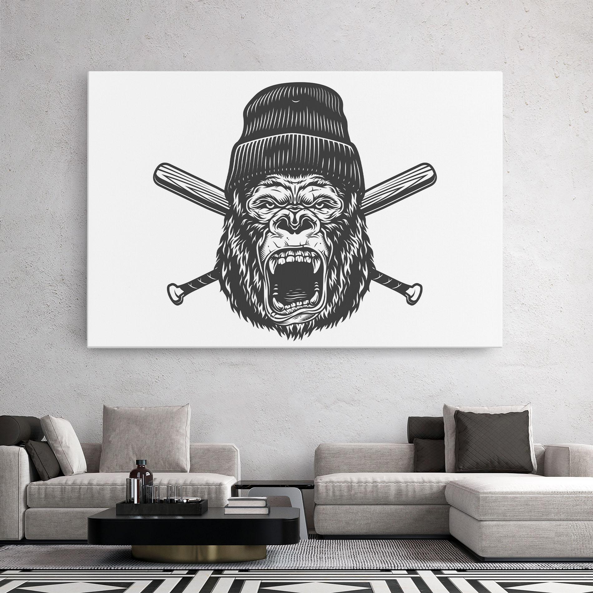 Картина на платно Baseball Gorilla mockup 2