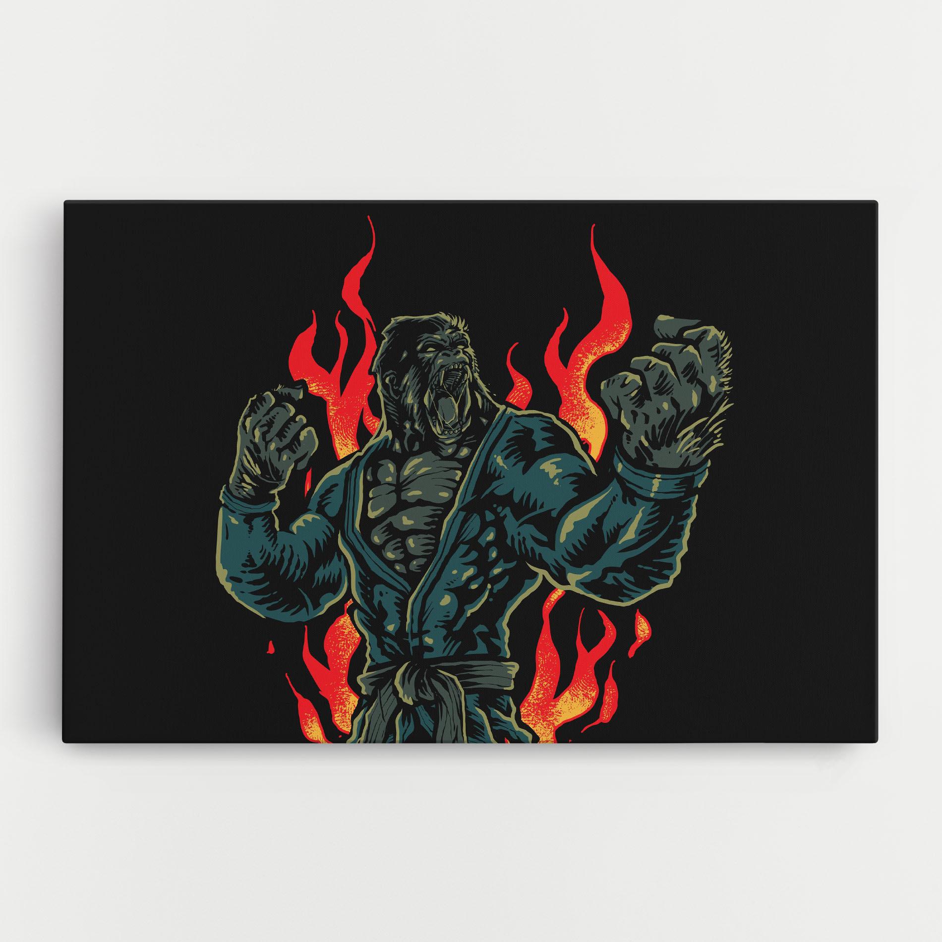 Картина на платно Gorilla Box Fighter mockup 0