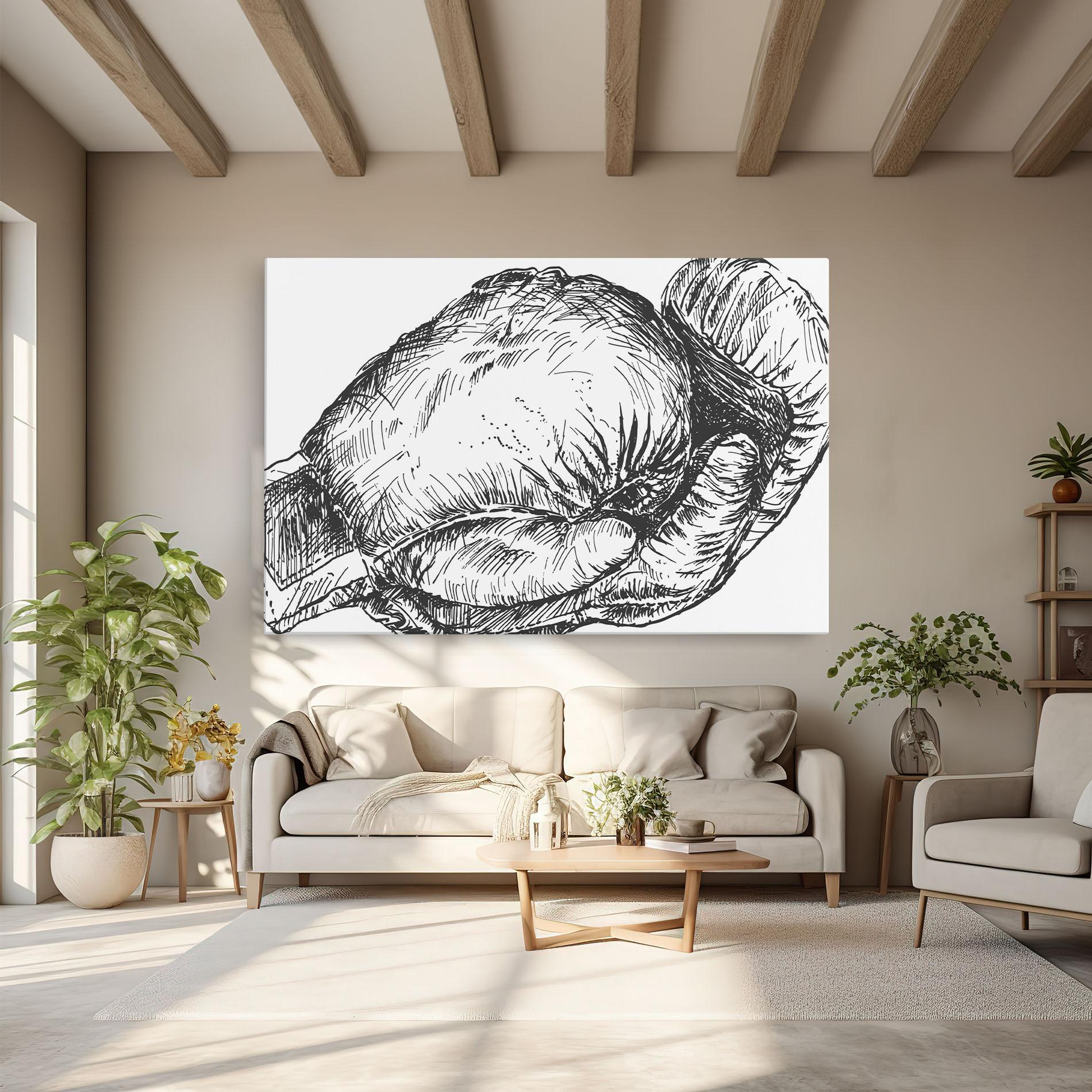 Картина на платно Grey Line Glove mockup 6