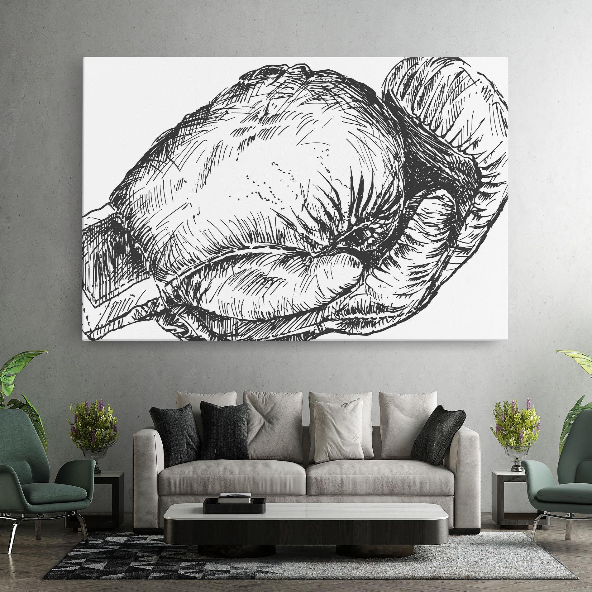 Картина на платно Grey Line Glove mockup 7