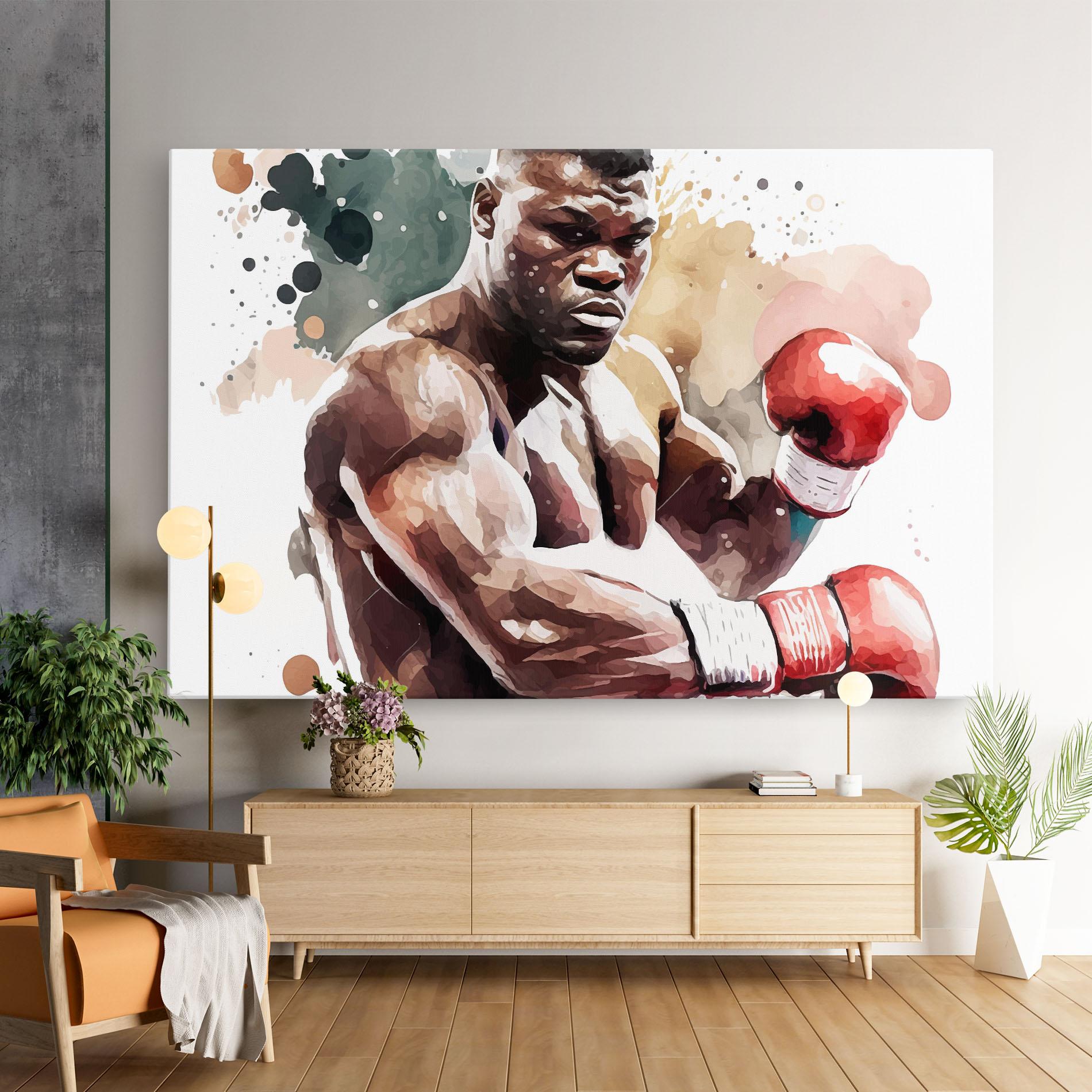 Картина на платно Boxing Cream Green mockup 9