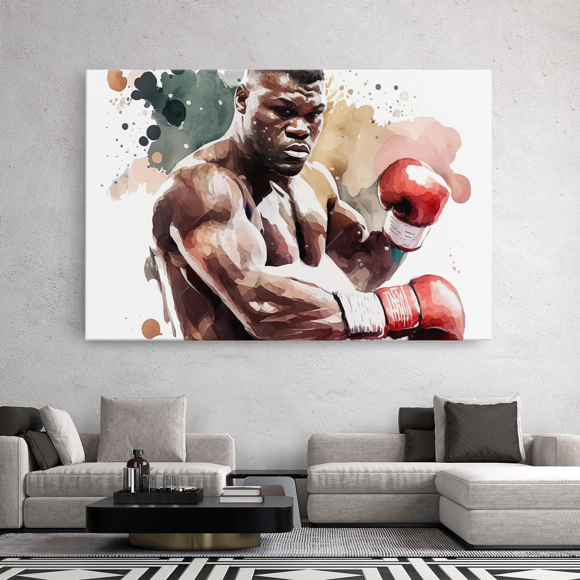 Картина на платно Boxing Cream Green mockup 2